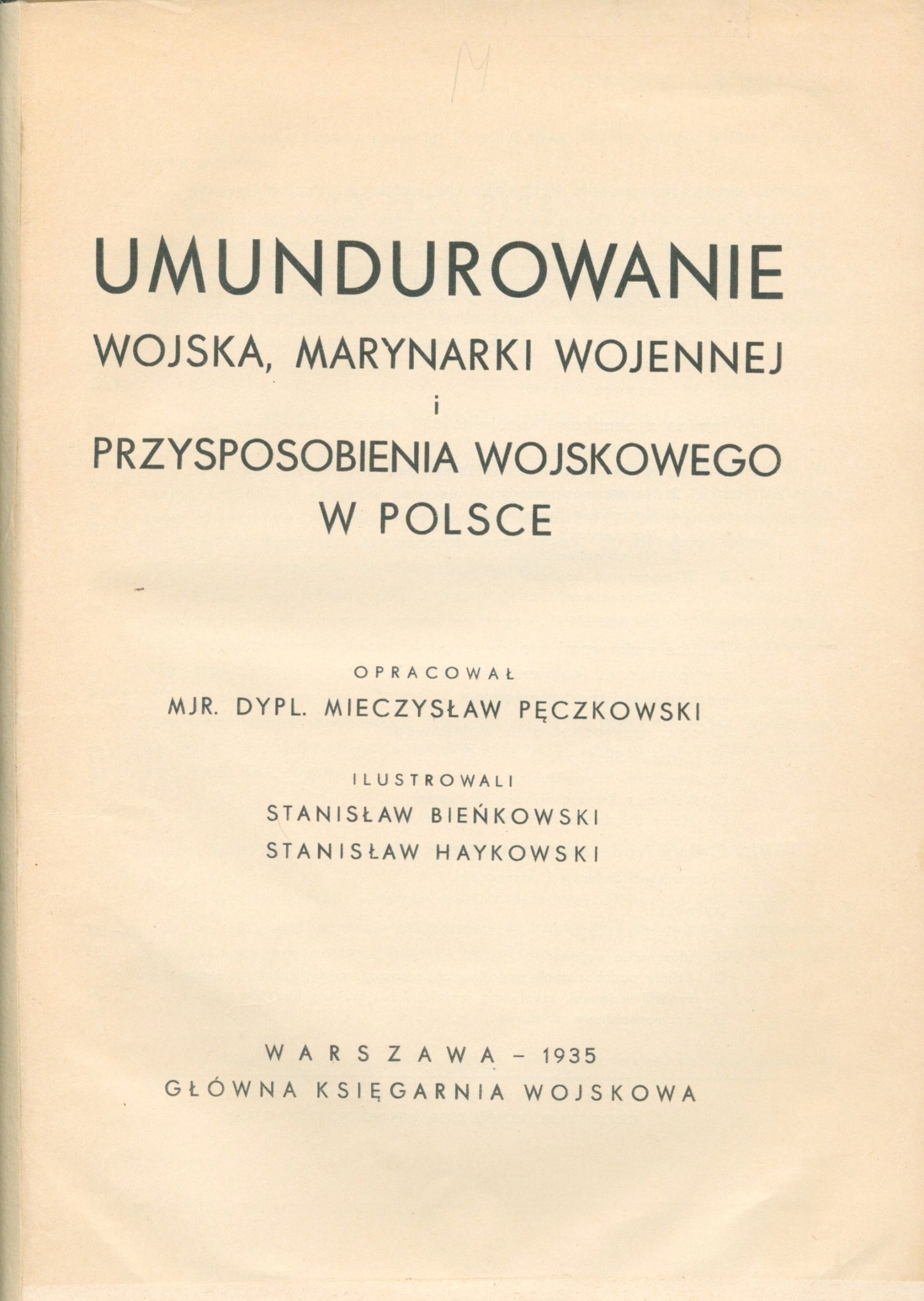 Pęczkowski Mieczysław, Umundurowanie Wojska, Marynarki [1935]
