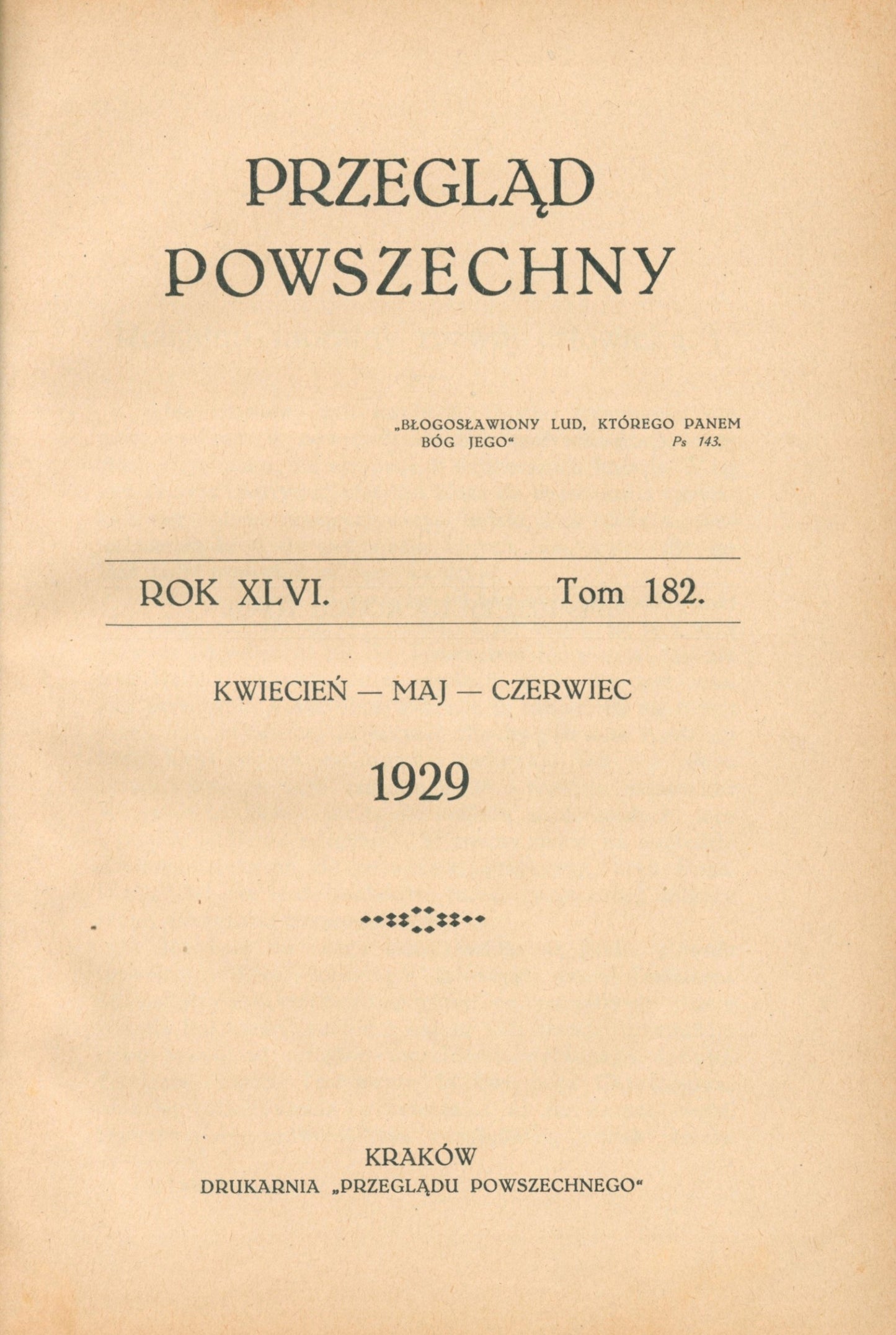 Przegląd Powszechny. Rok XLVI Tomy 181-184 w trzech woluminach [1929]