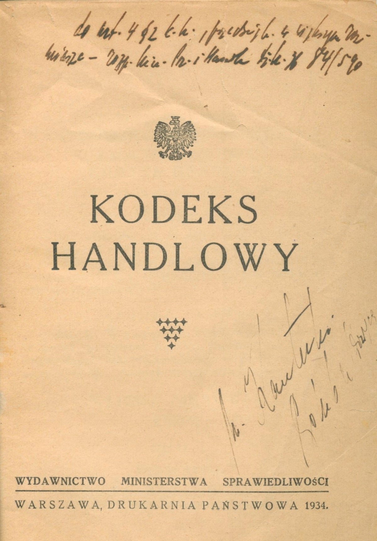 Kodeks Handlowy [Warszawa 1934]