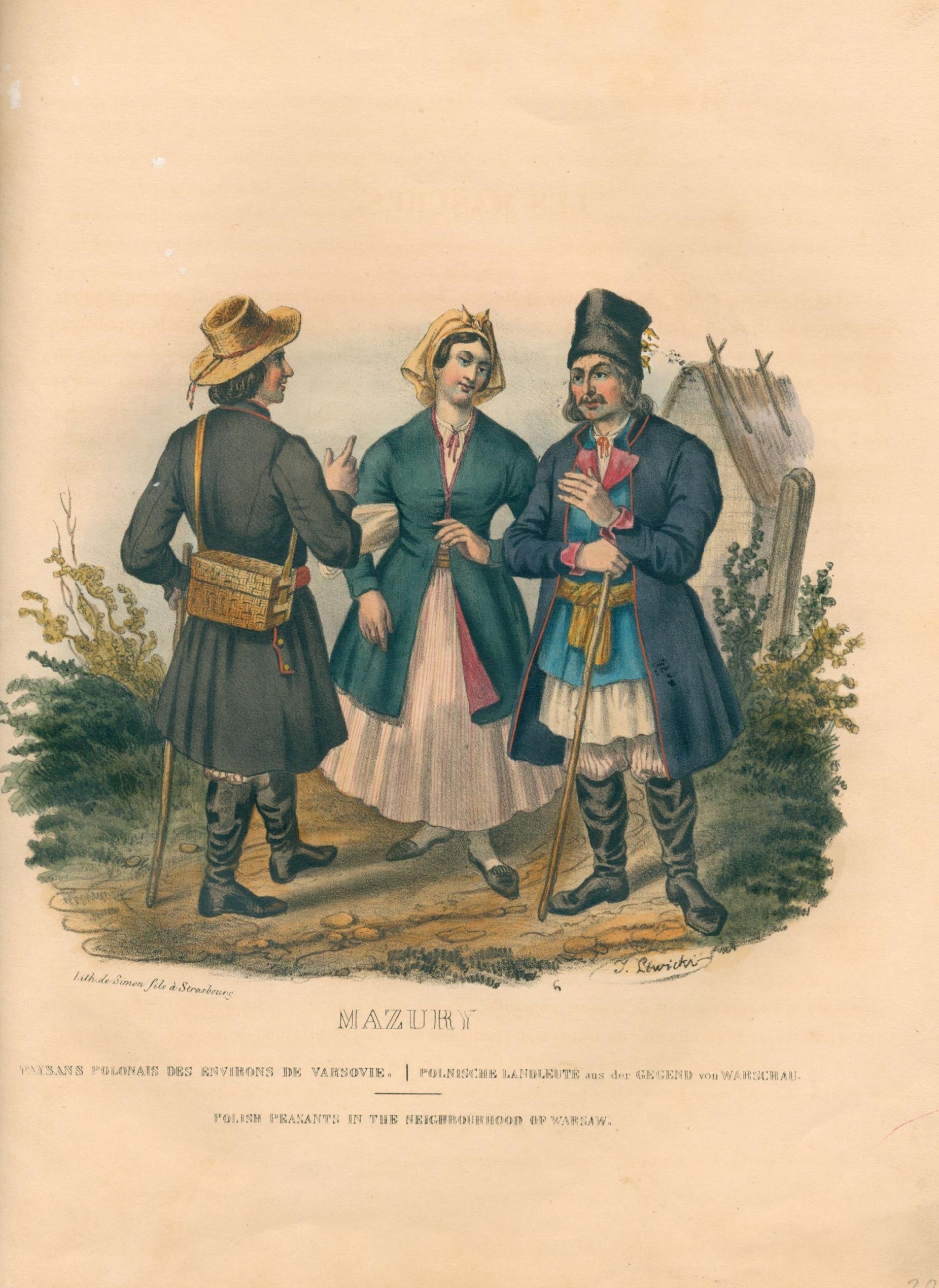 Stroje ludu polskiego, L. Zienkowicz [książka przedwojenna Paryż 1841]