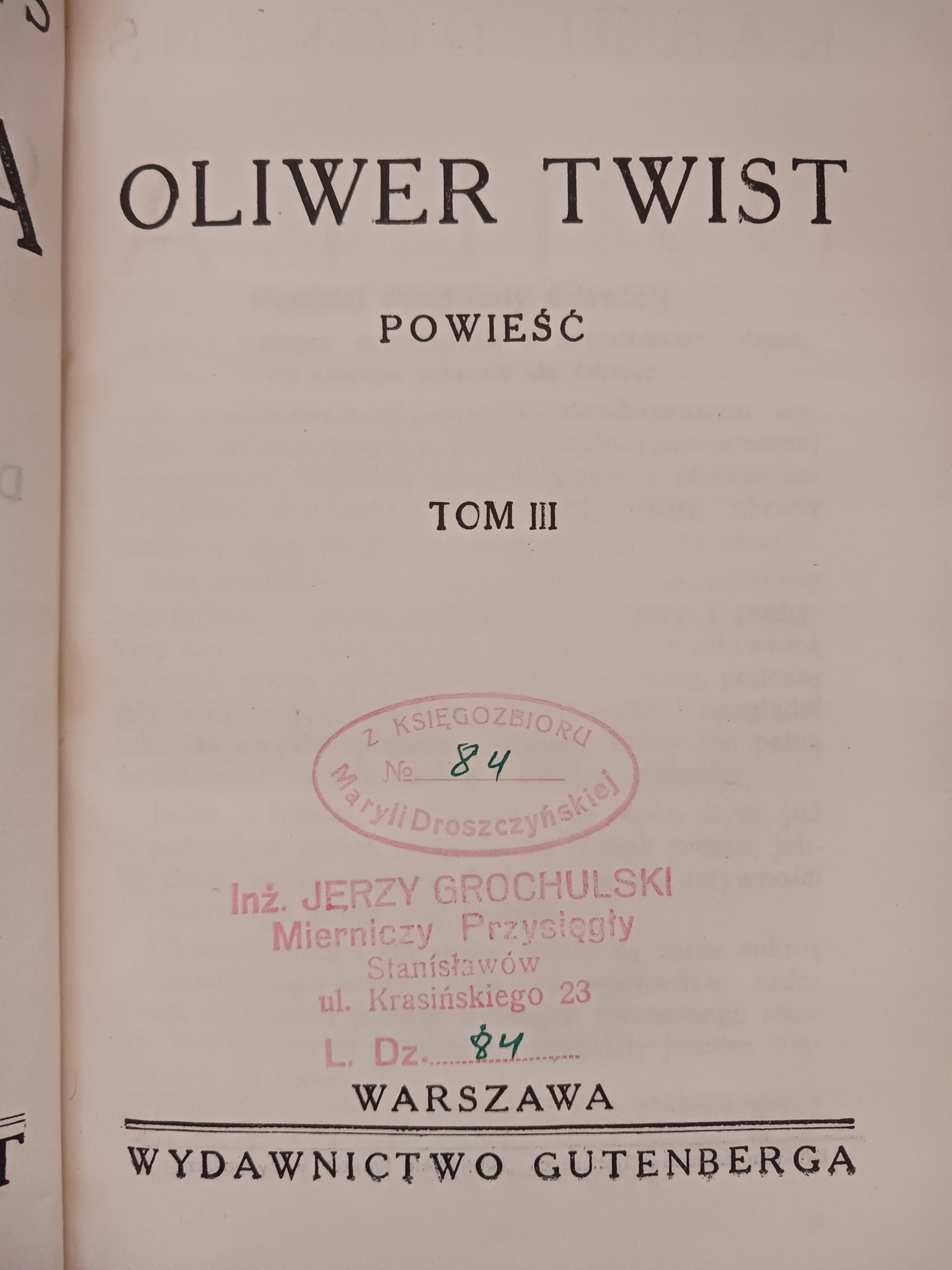 Dzieła Karola Dickensa; Oliwer Twist, Mała Dorrit, David Copperfield 1930