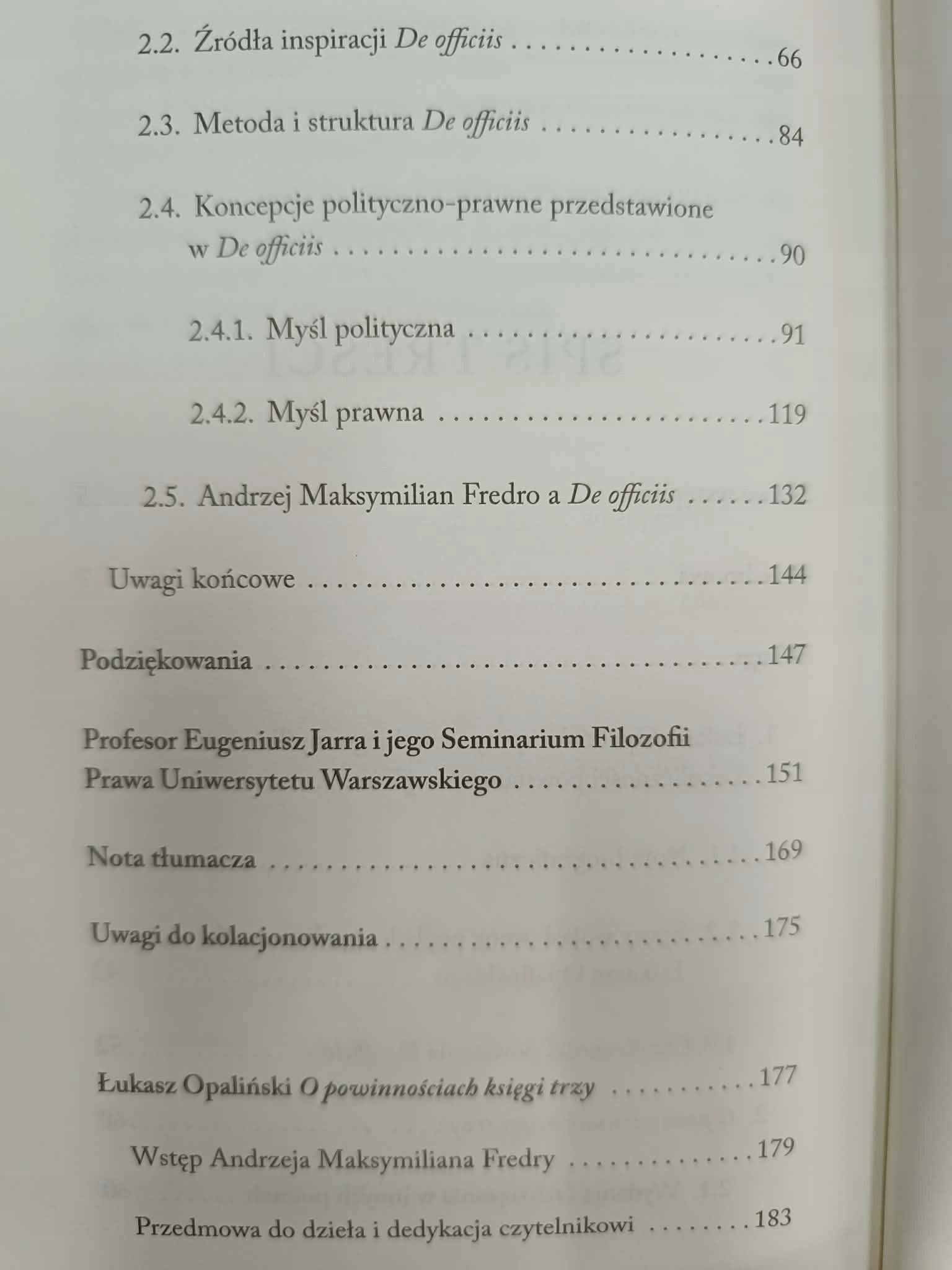De officiis libri tres, O powinnościach księgi trzy, Opaliński Łukasz
