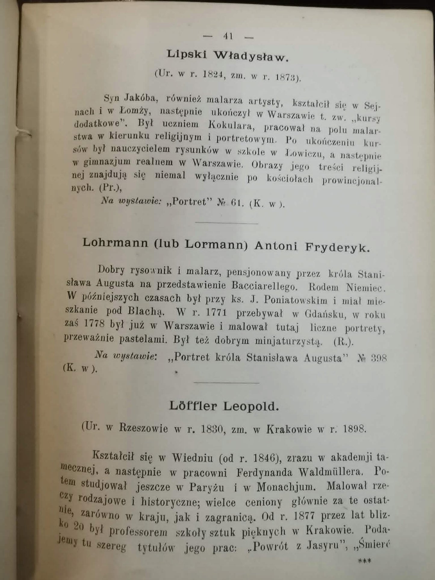 Krótkie wzmianki o nieżyjących malarzach polskich [Warszawa 1898]
