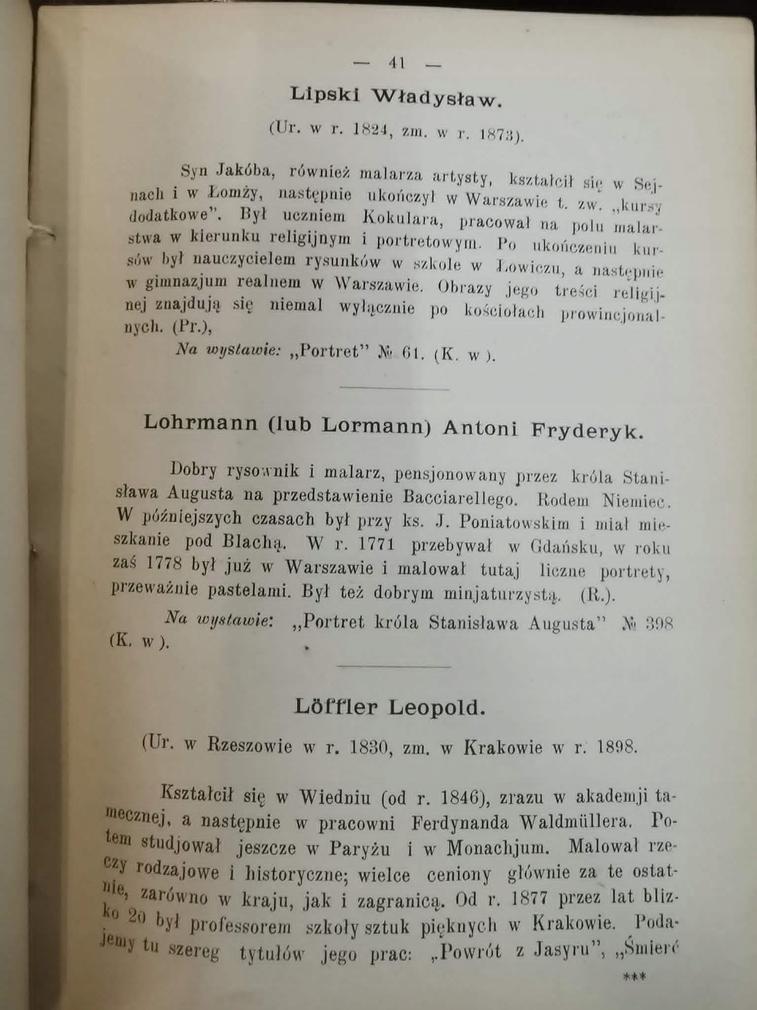 Krótkie wzmianki o nieżyjących malarzach polskich [Warszawa 1898]