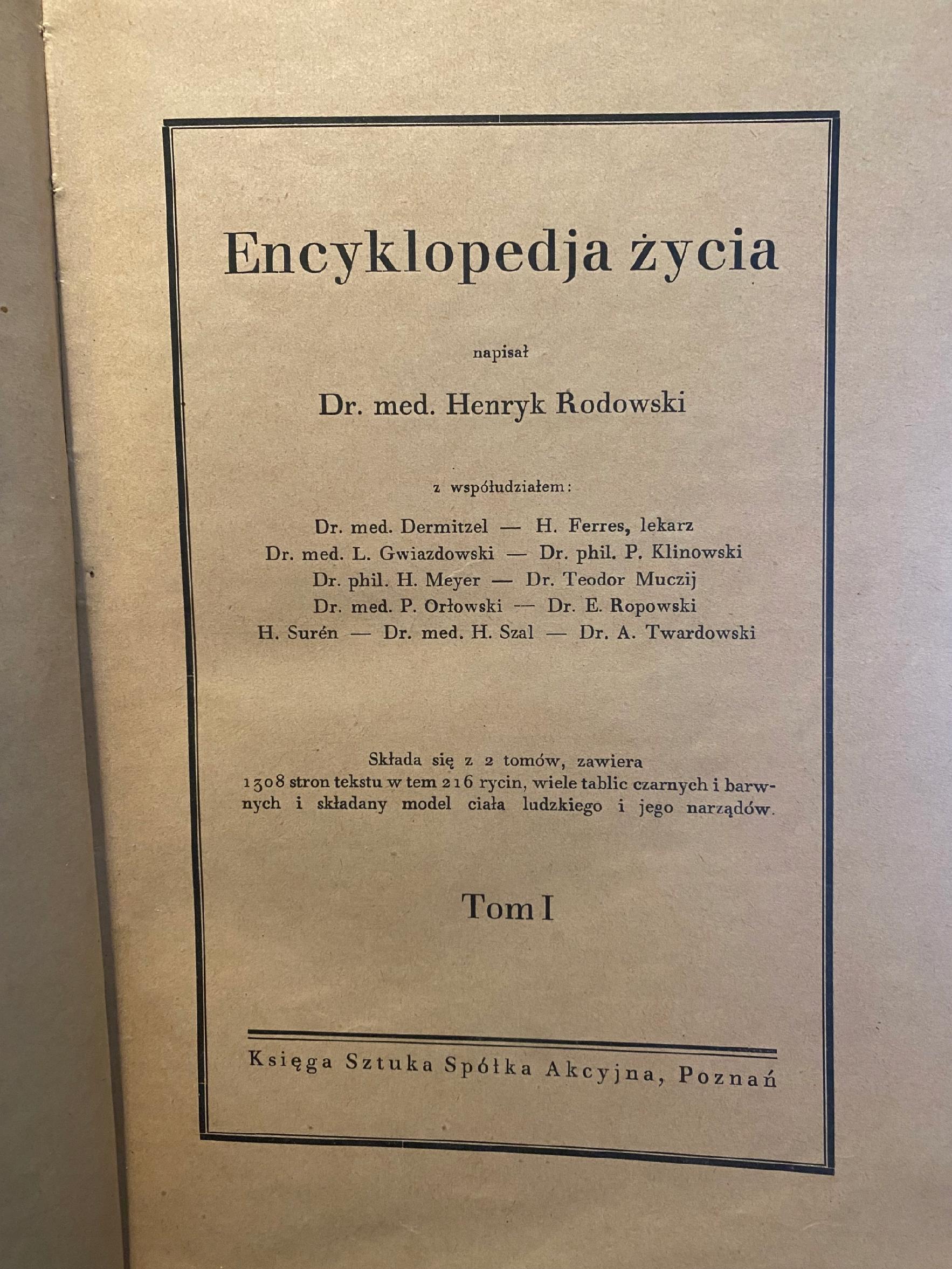 Henryk Rodowski Encyklopedja życia [T. 1-2][1930 r.]