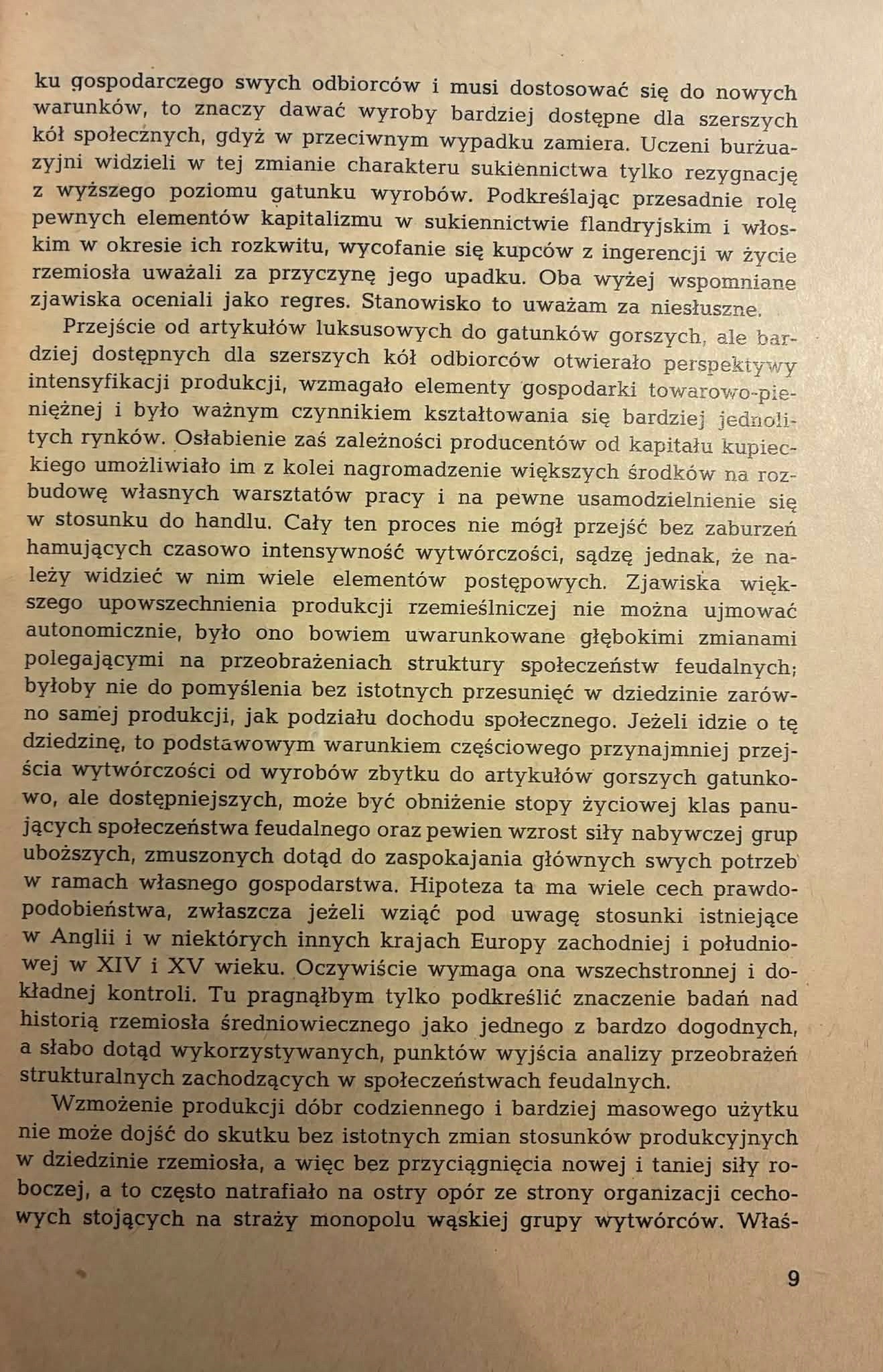 Studia z dziejów rzemiosła w okresie kryzysu feudalizmu... Marian Małowist