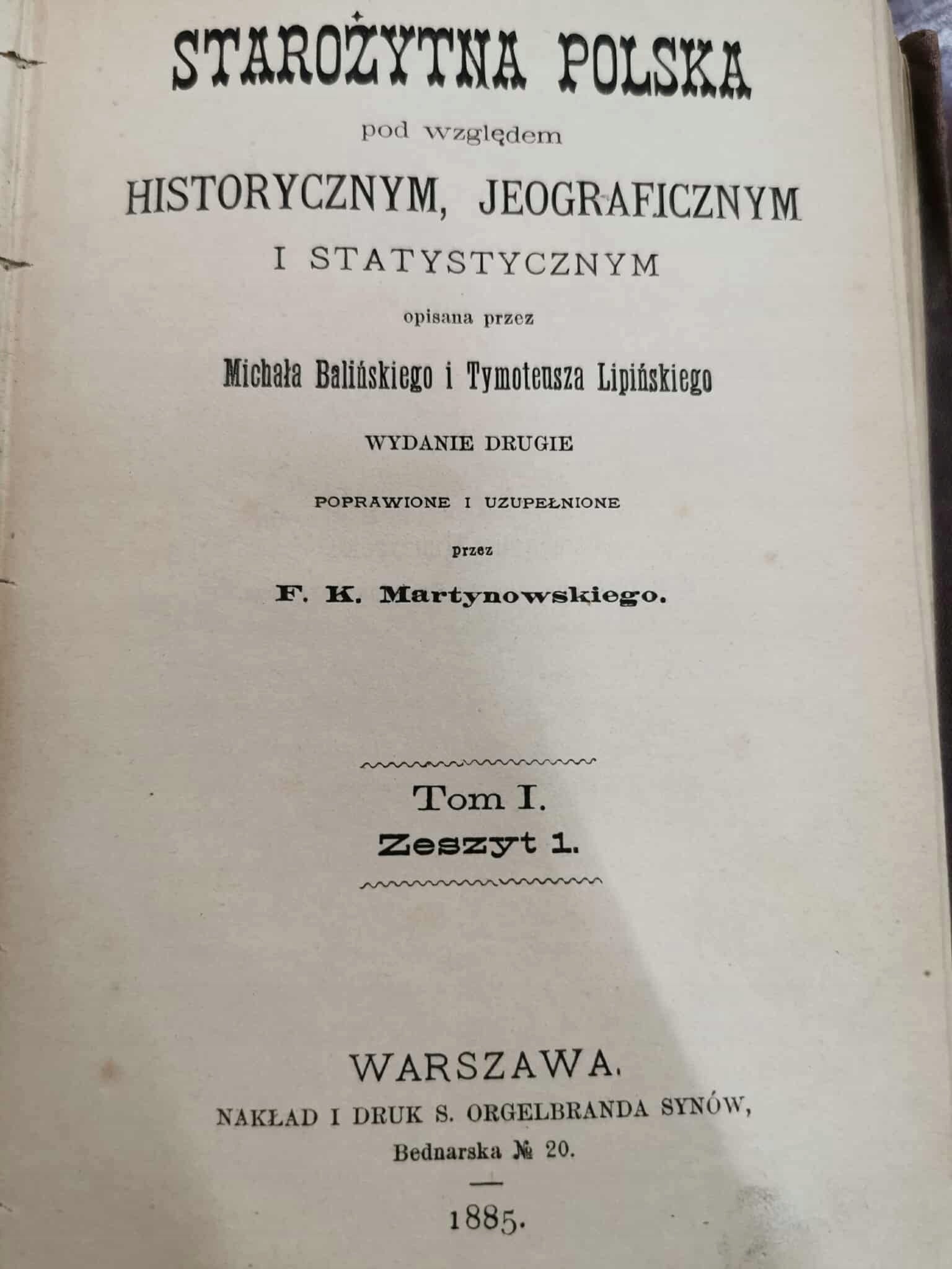 Starożytna Polska, Michał Baliński i Tymoteusz Lipiński [Warszawa 1885]