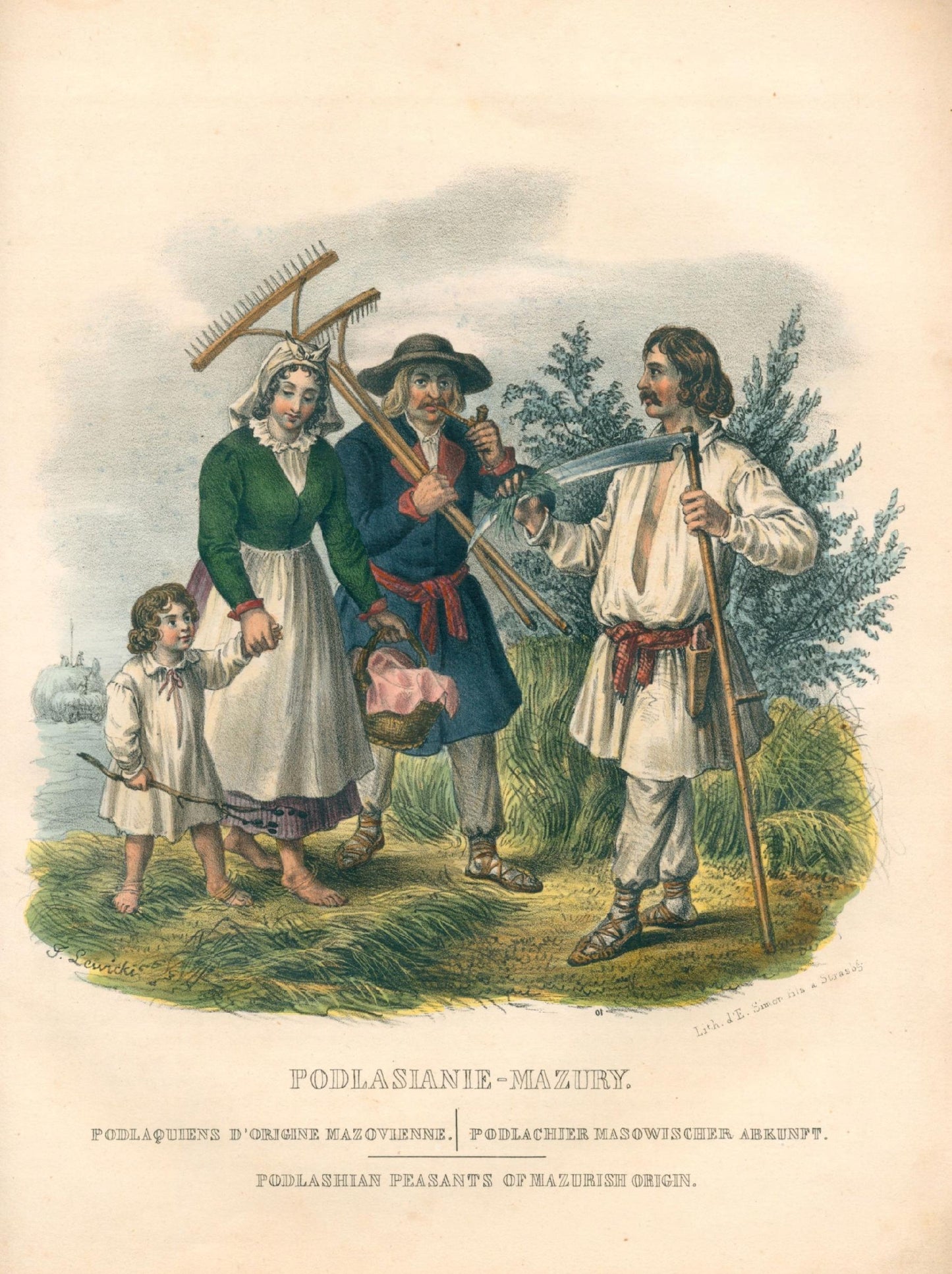 Stroje ludu polskiego, L. Zienkowicz [książka przedwojenna Paryż 1841]
