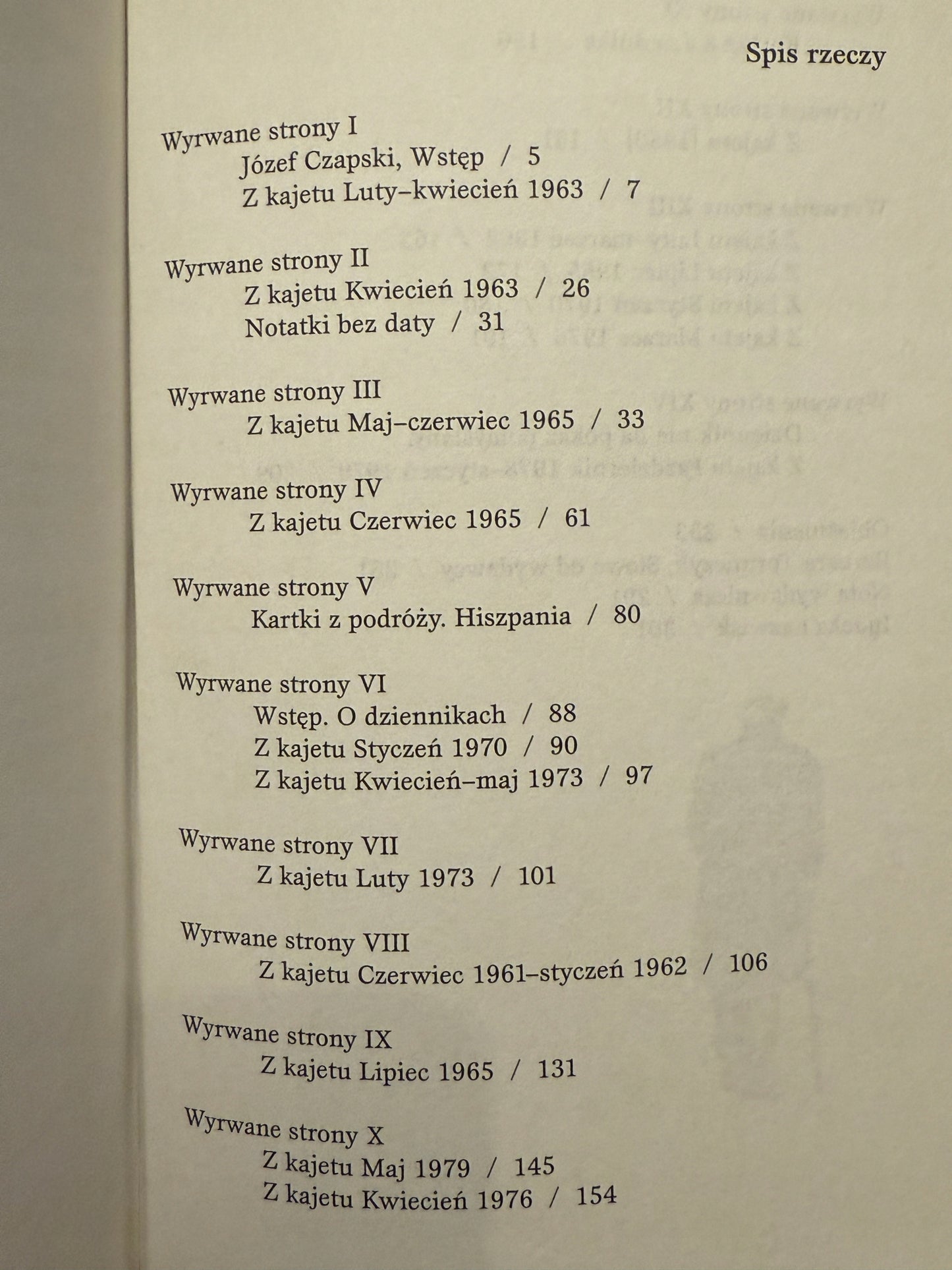 Wyrwane strony Czapski Józef