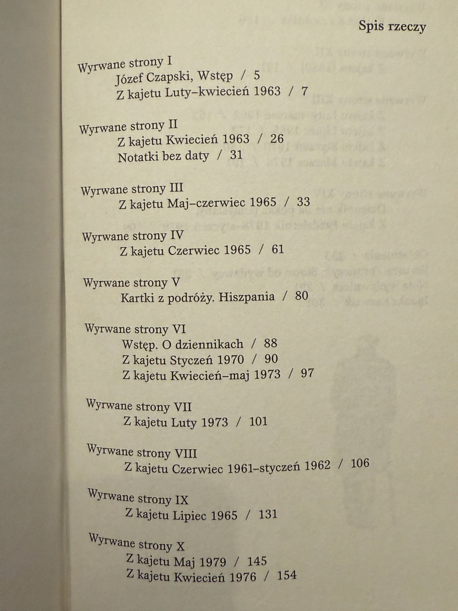 Wyrwane strony Czapski Józef
