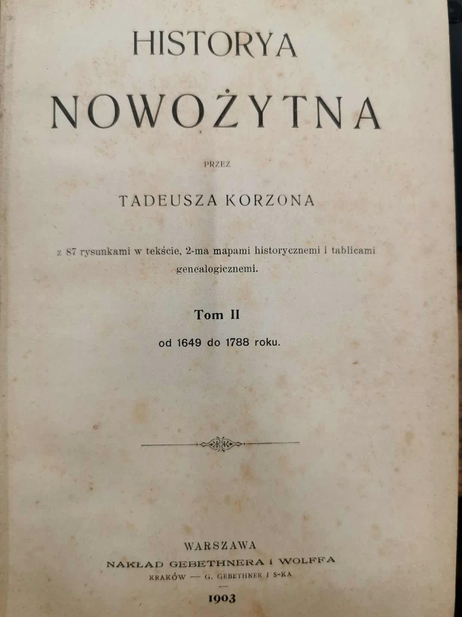 Historia Nowożytna t. II, Tadeusz Korzon [Warszawa 1903]