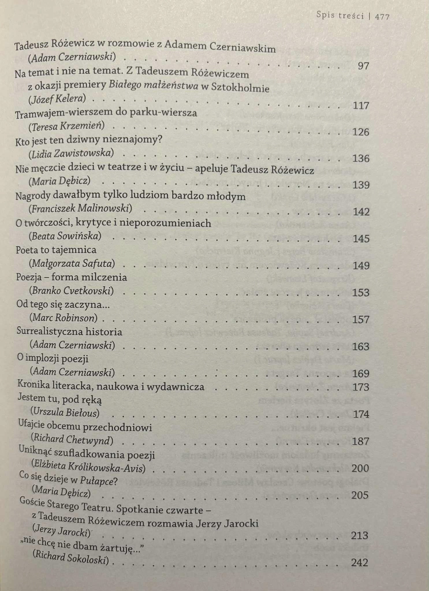 Wbrew sobie. Rozmowy z Tadeuszem Różewiczem Jan Stolarczyk