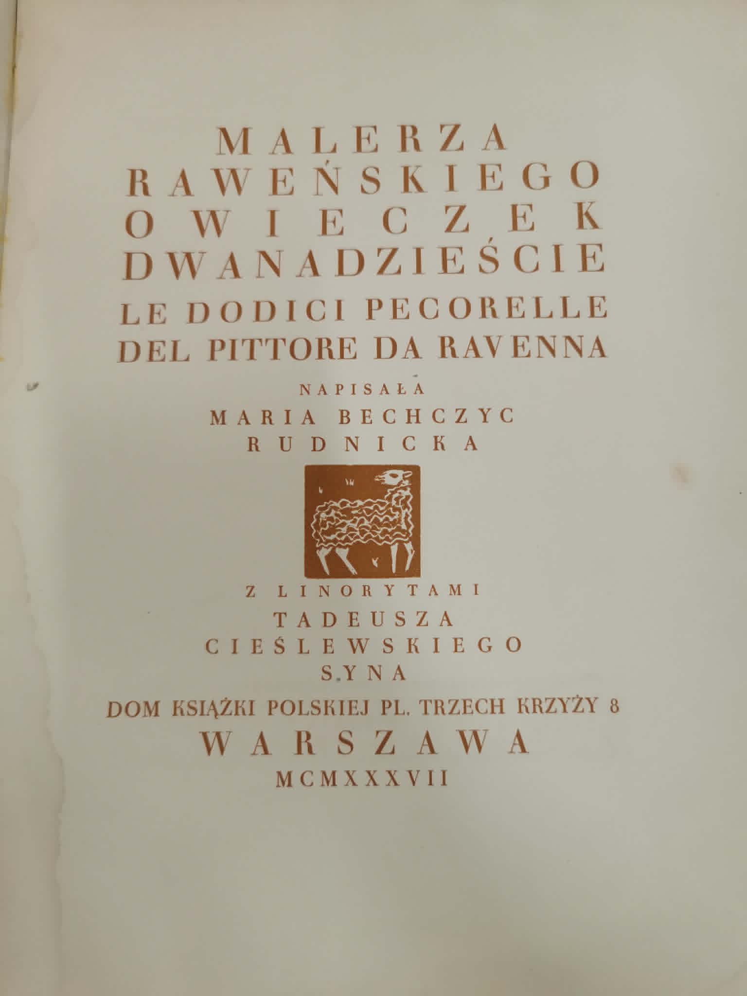 Malarza Raweńskiego owieczek dwanaście, Maria Bechczyc [1936]
