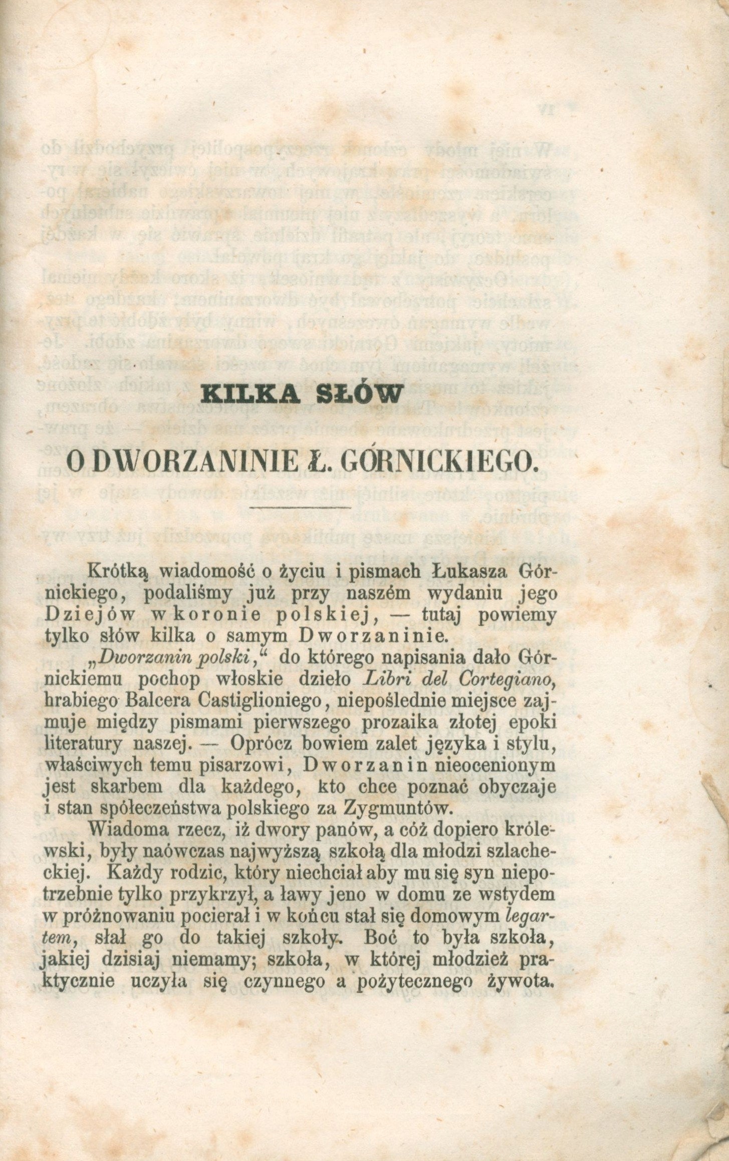 Górnicki Łukasz - Dworzanin polski [Kraków 1858] (z kolekcji Jerzego Ryxa)