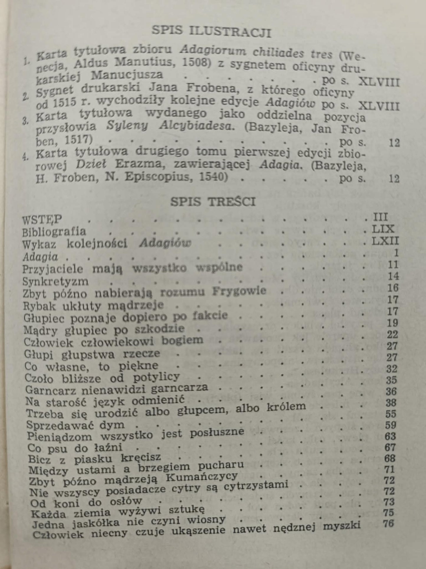 Erazm z Rotterdamu, Adagia Biblioteka Narodowa Nr 172, S. II