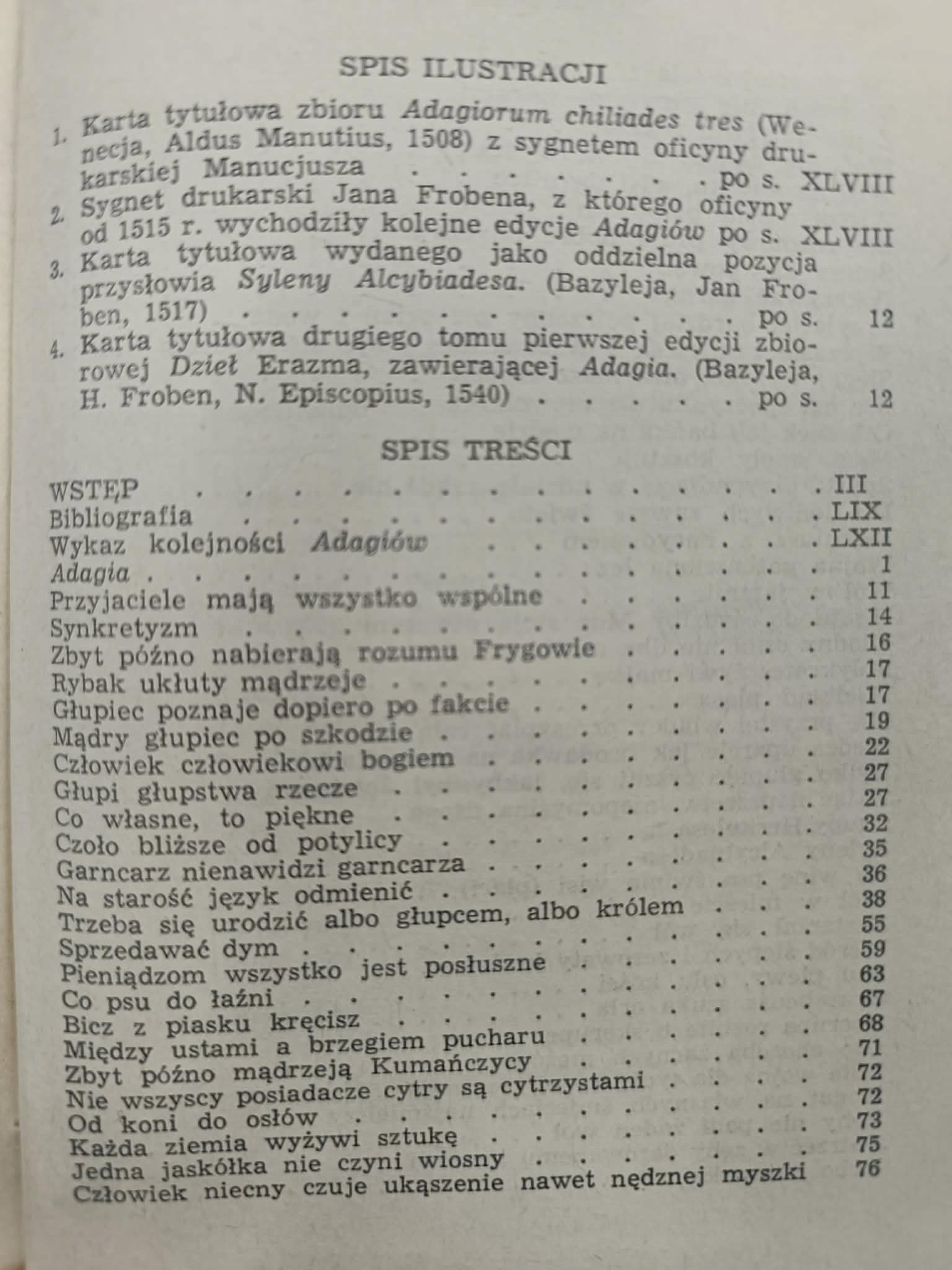 Erazm z Rotterdamu, Adagia Biblioteka Narodowa Nr 172, S. II