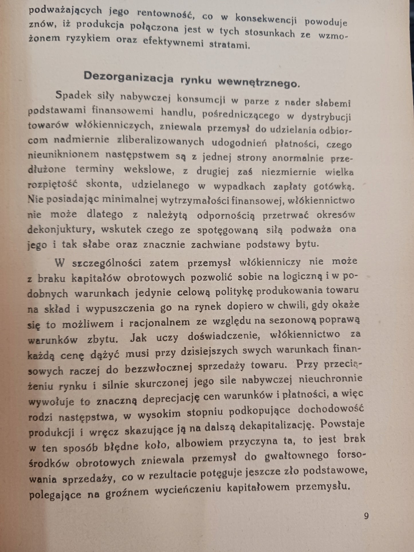 Kryzys włókiennictwa łódzkiego, jego przyczyny i środki zaradcze [1929 r.]