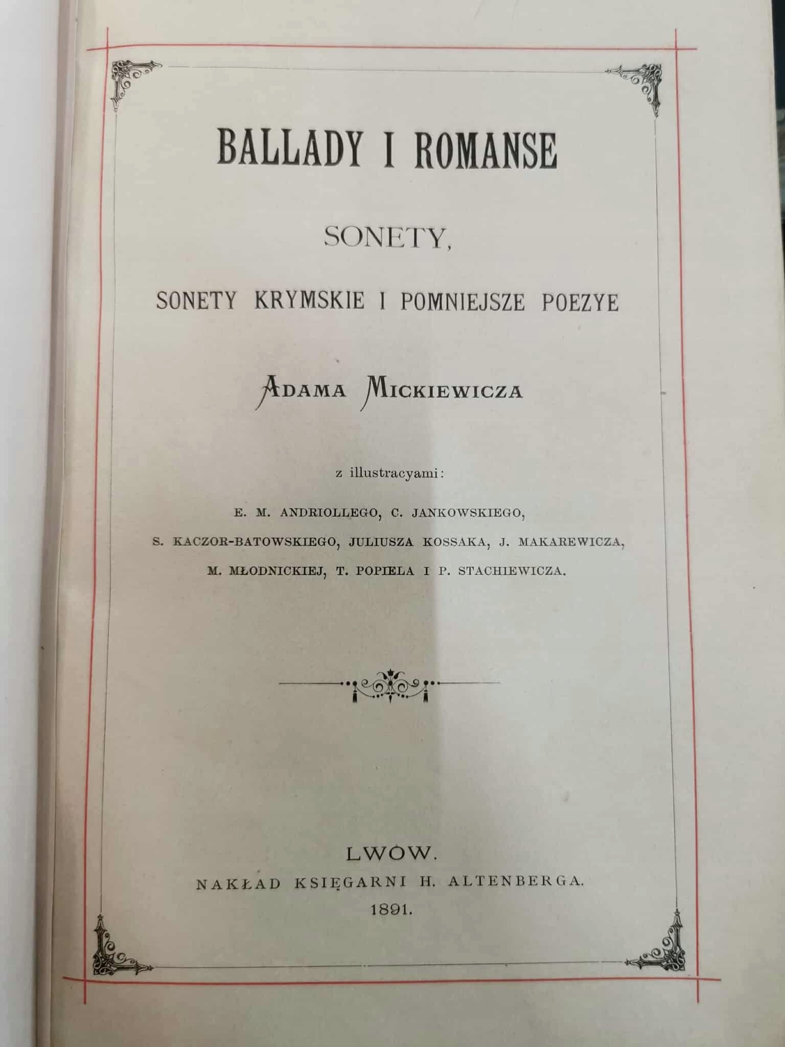 Ballady i romanse. Sonety, A. Mickiewicz [Lwów 1891]