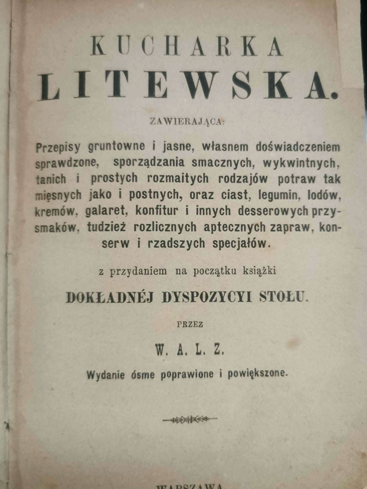 Kucharka Litewska, Wincenta Zawadzka [1892]