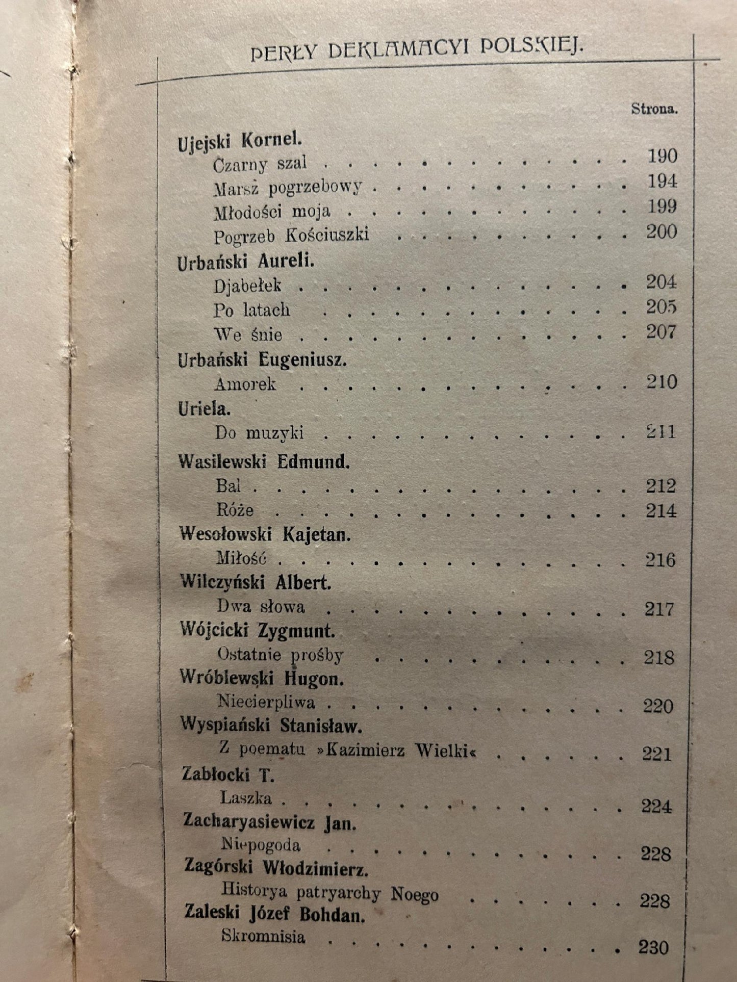Perły deklamacyi polskiej - zebrał Adam Kompf [1909 r.]