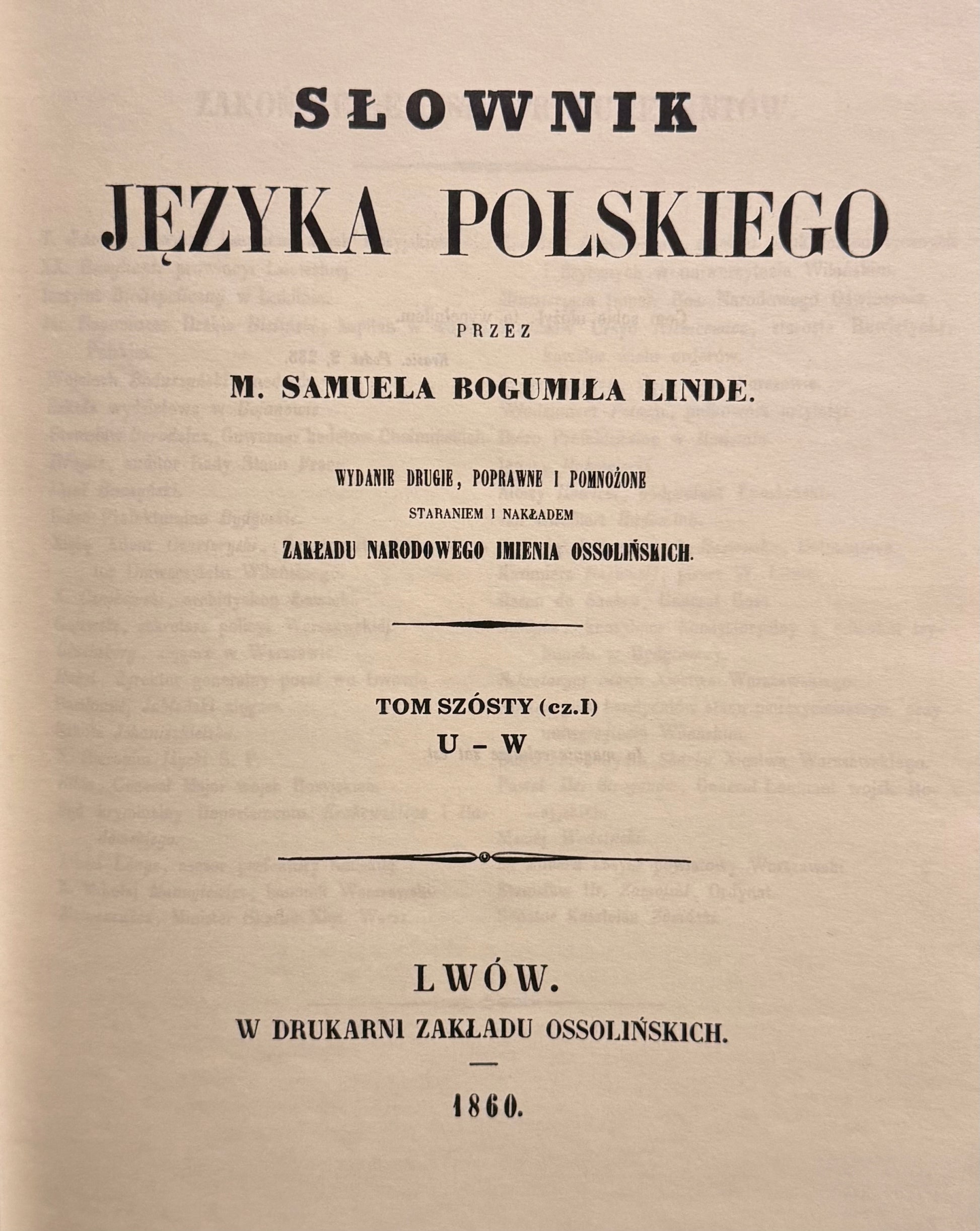 Słownik Języka Polskiego T.2,5,6 (Reprint) M. Samuel Bogumił Linde