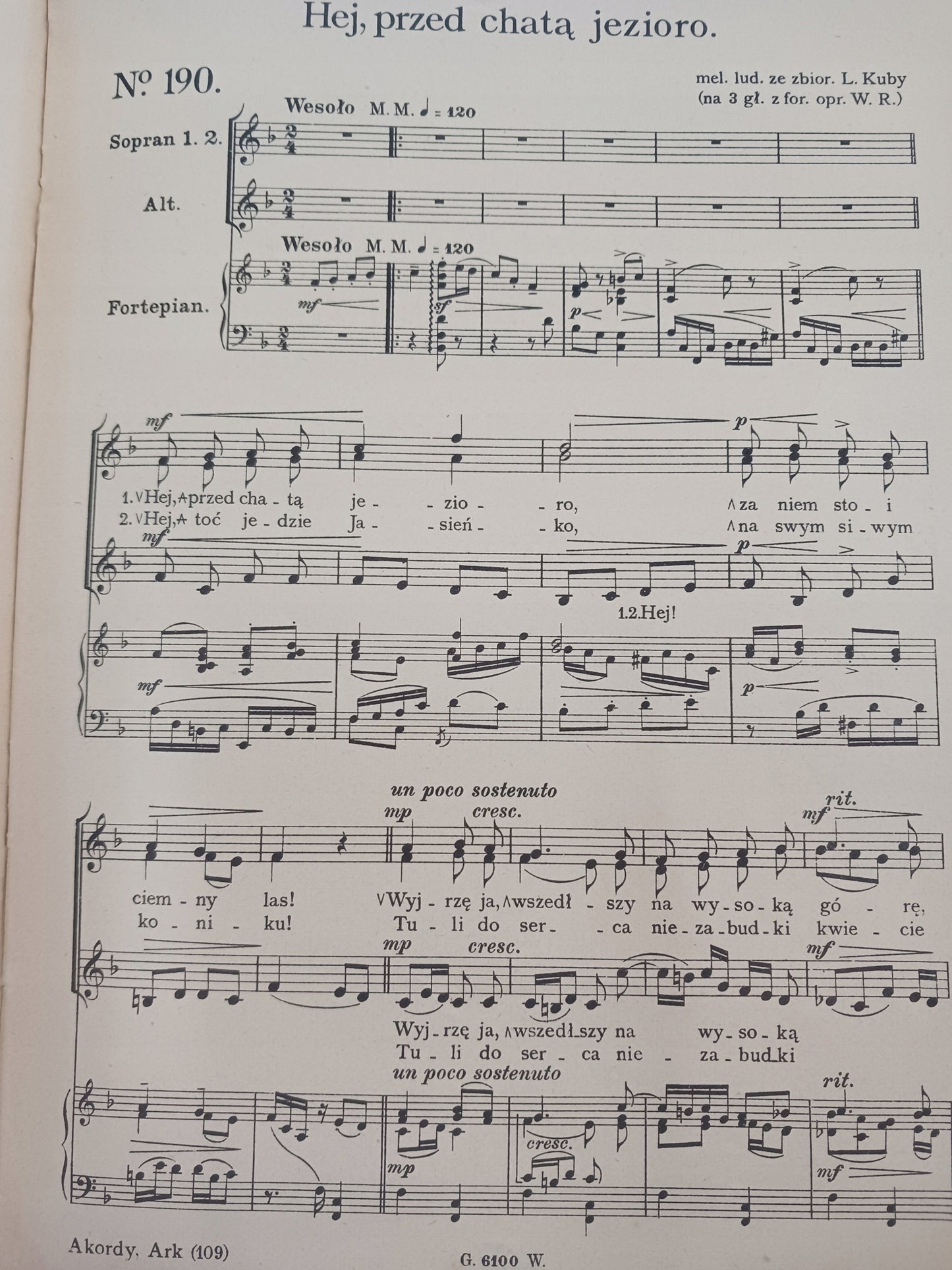 Akordy tom V. 43 pieśni na trzy głosy W. Rzepko [wydanie ca 1925]