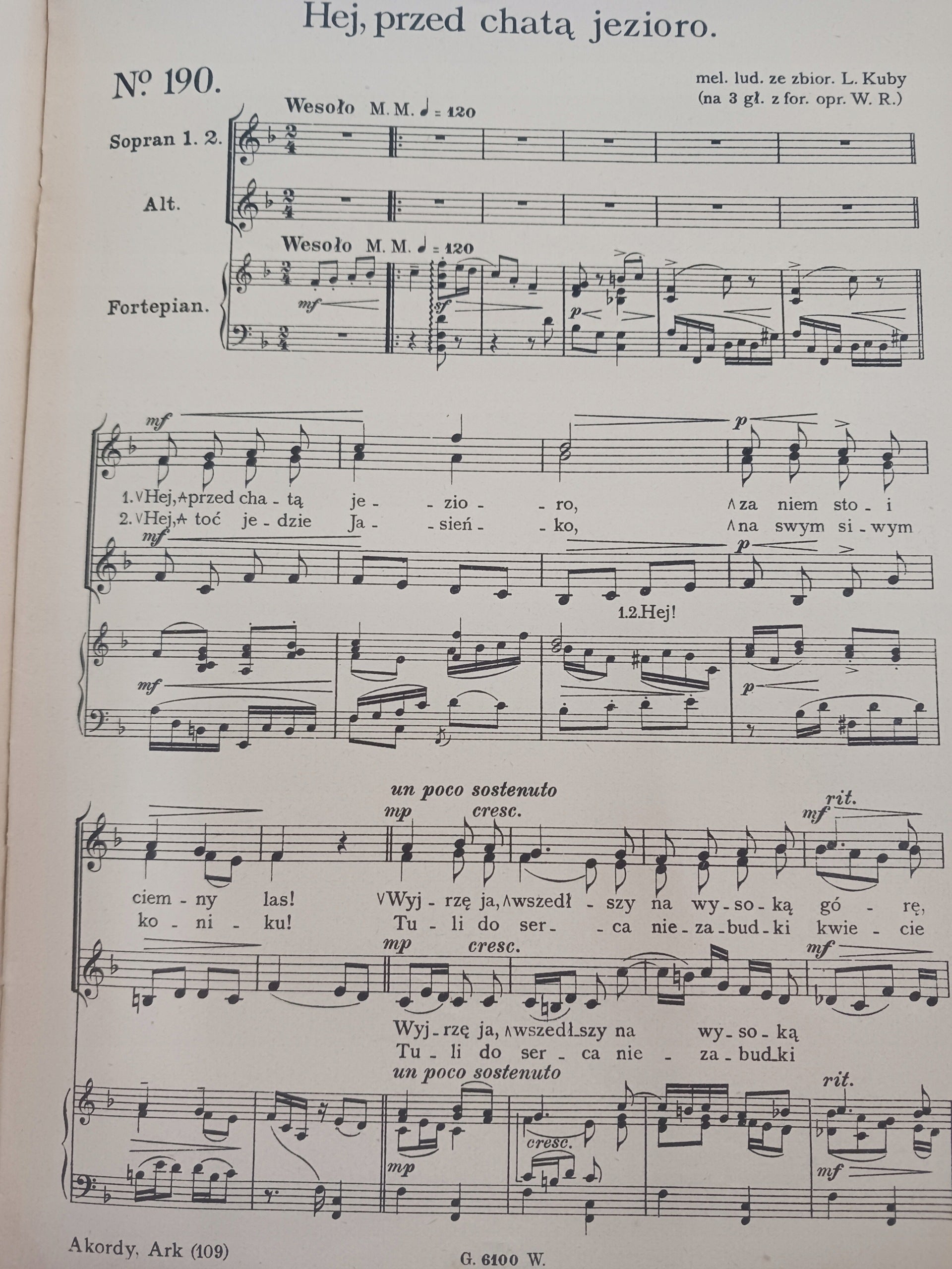 Akordy tom V. 43 pieśni na trzy głosy W. Rzepko [wydanie ca 1925]