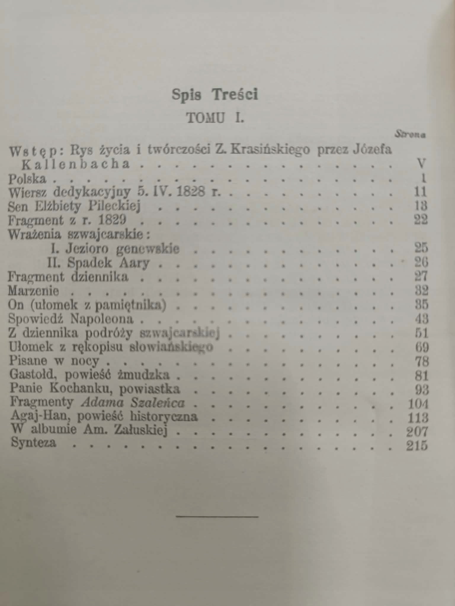 Zygmunt Krasiński Pisma T. 1-4 [wstęp Józef Kallenbach] [przedwojenne 1922]