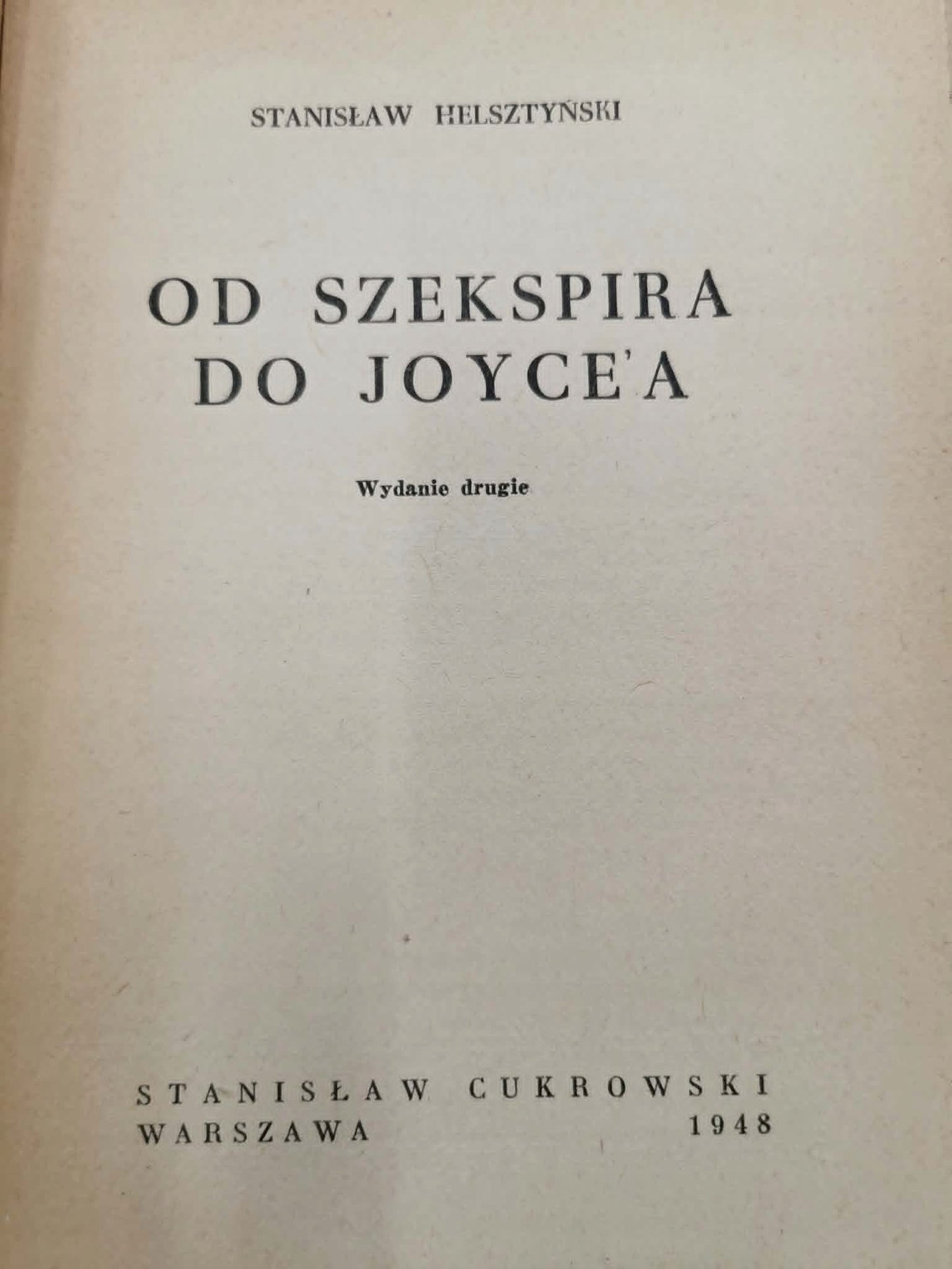 Od Szekspira do Joyce'a, S. Helsztyński [1948]