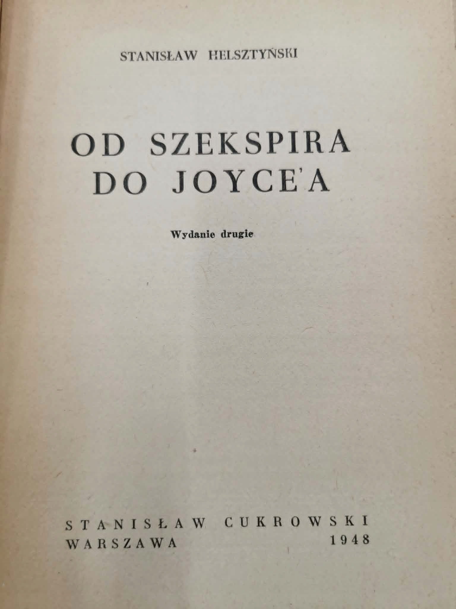 Od Szekspira do Joyce'a, S. Helsztyński [1948]