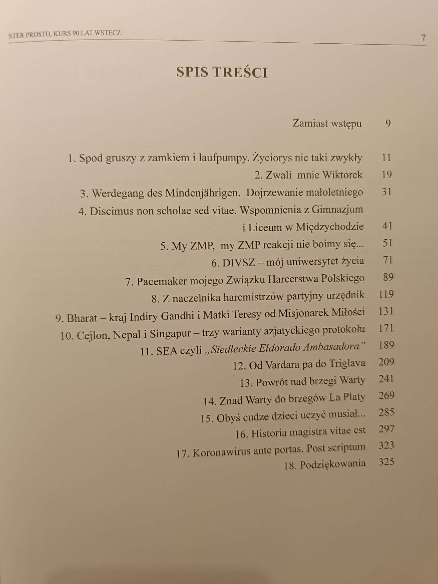 Wiktor Kinecki, Ster prosto, kurs 90 lat wstecz [dedykacja Autora]