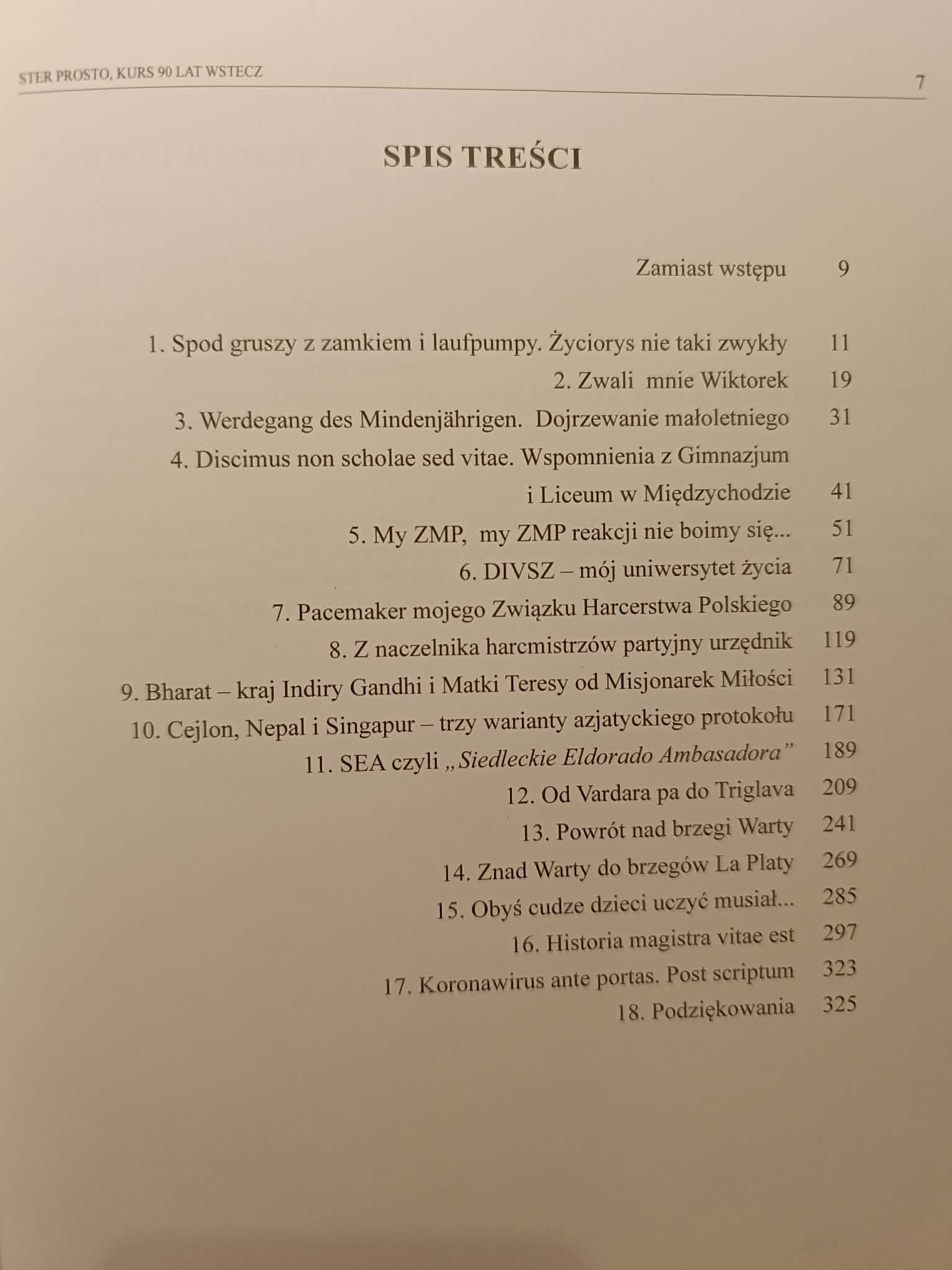 Wiktor Kinecki, Ster prosto, kurs 90 lat wstecz [dedykacja Autora]