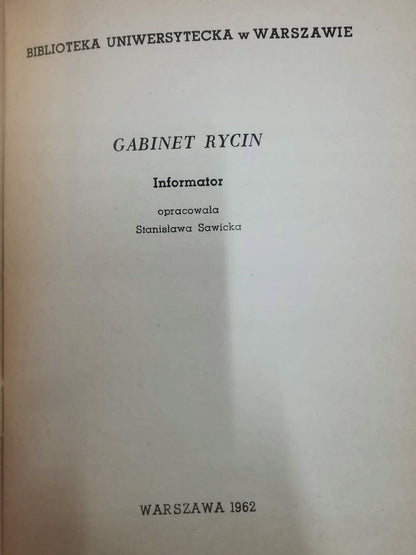 Gabinet rycin. Informator [1962]