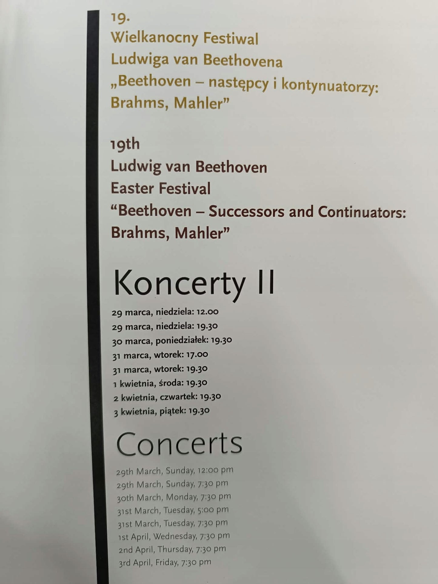 19 Wielkanocny Festiwal Ludwiga van Beethovena, marzec - kwiecień 2015
