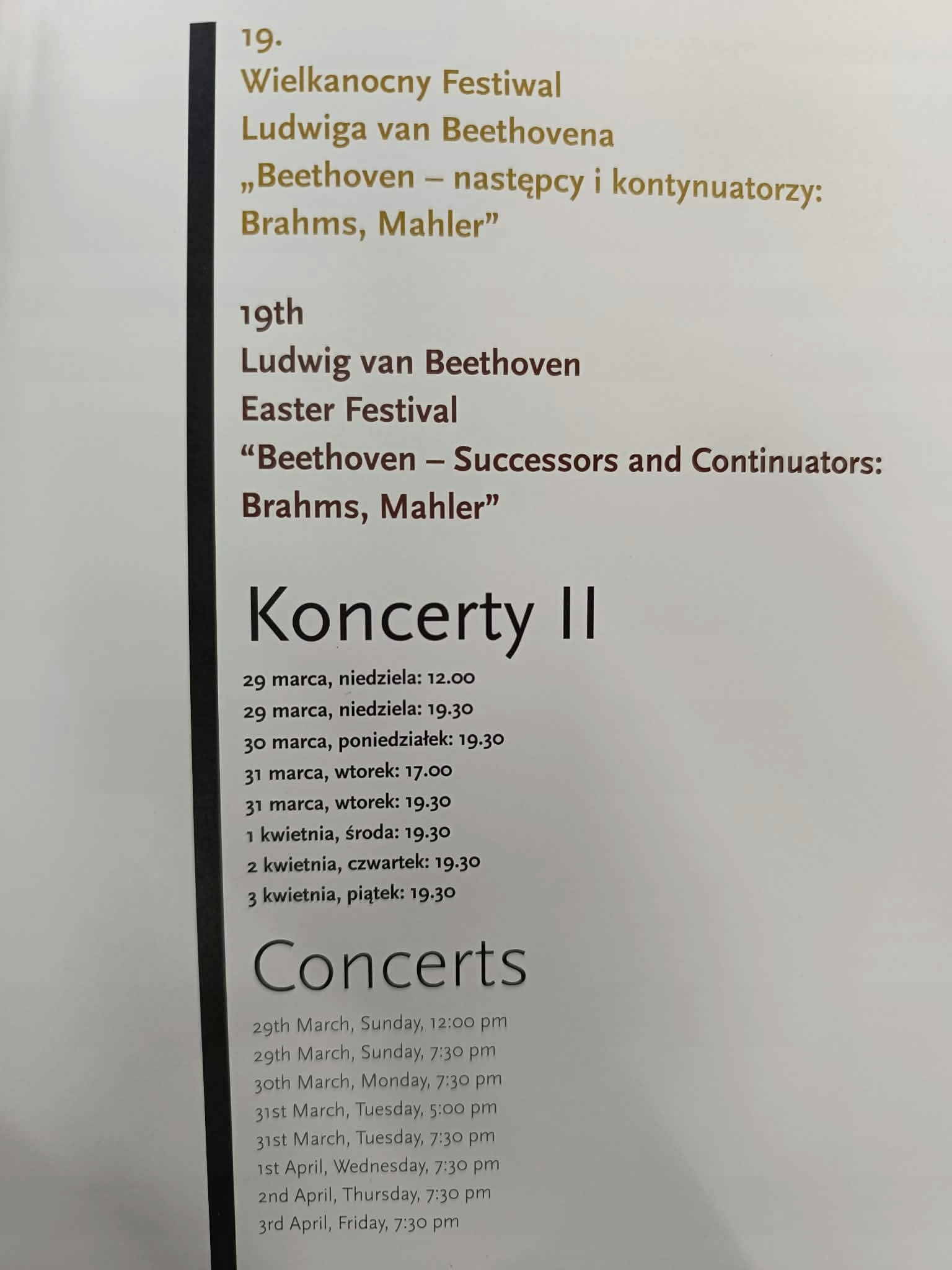 19 Wielkanocny Festiwal Ludwiga van Beethovena, marzec - kwiecień 2015