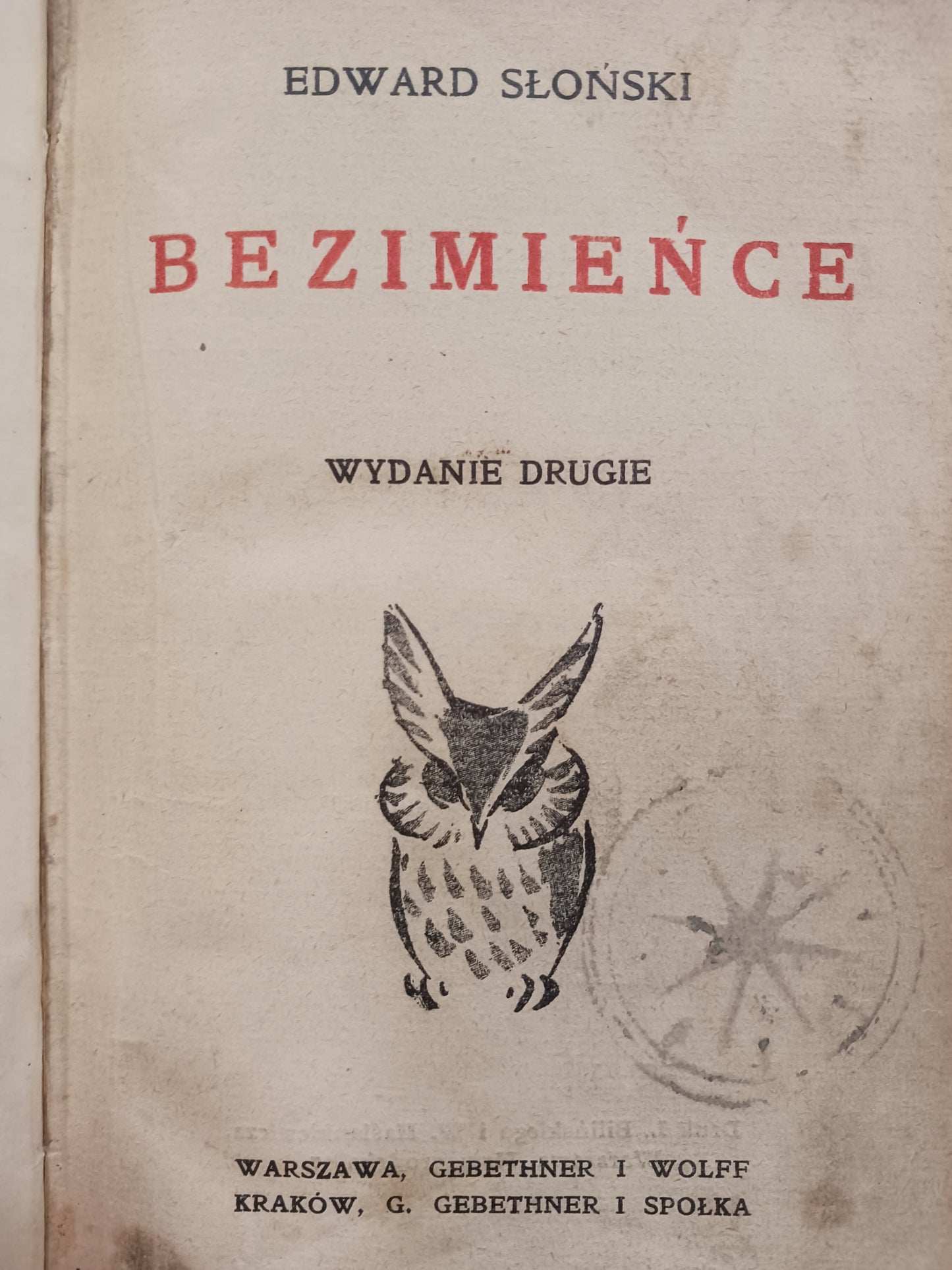 Bezimieńce Edward Słoński [wydanie drugie ok. 1913 roku]