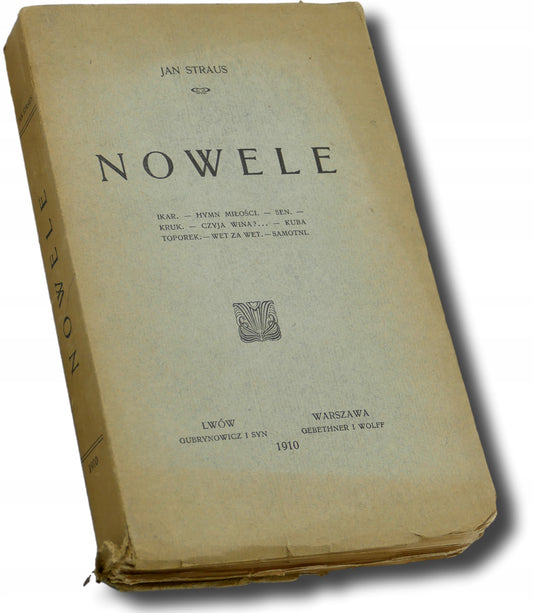 Nowele, Jan Straus [Gebethner i Wolff, 1910]
