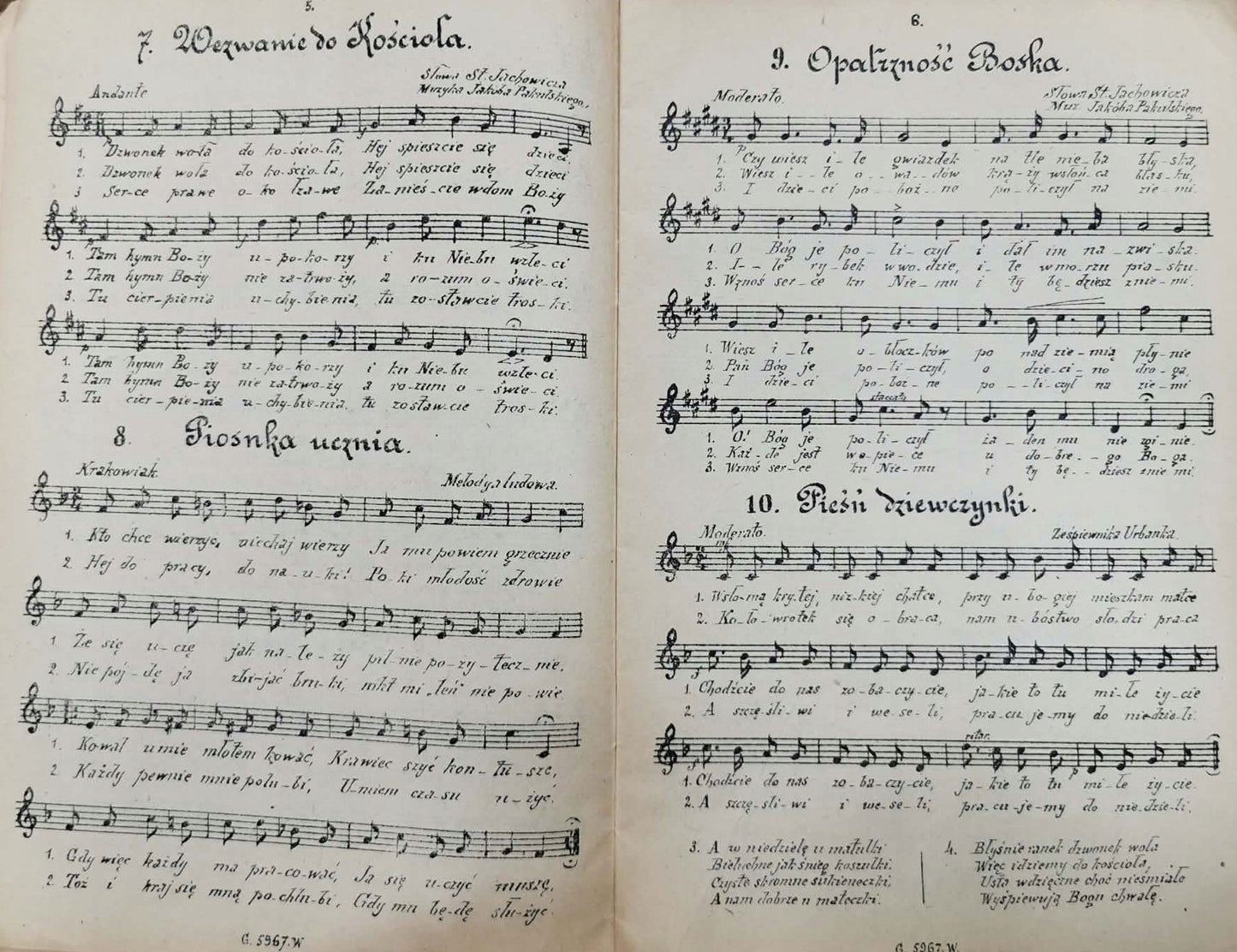 Śpiewnik szkolny część I, J. Pakulski [po 1912]