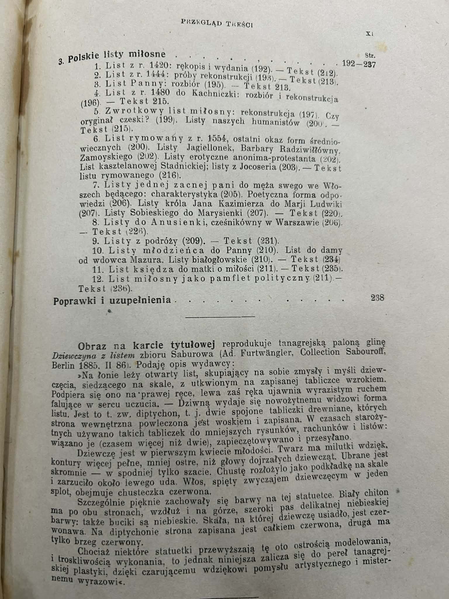 Polskie listy miłosne dawnych czasów - Ryszard Ganszyniec [1925 r.]