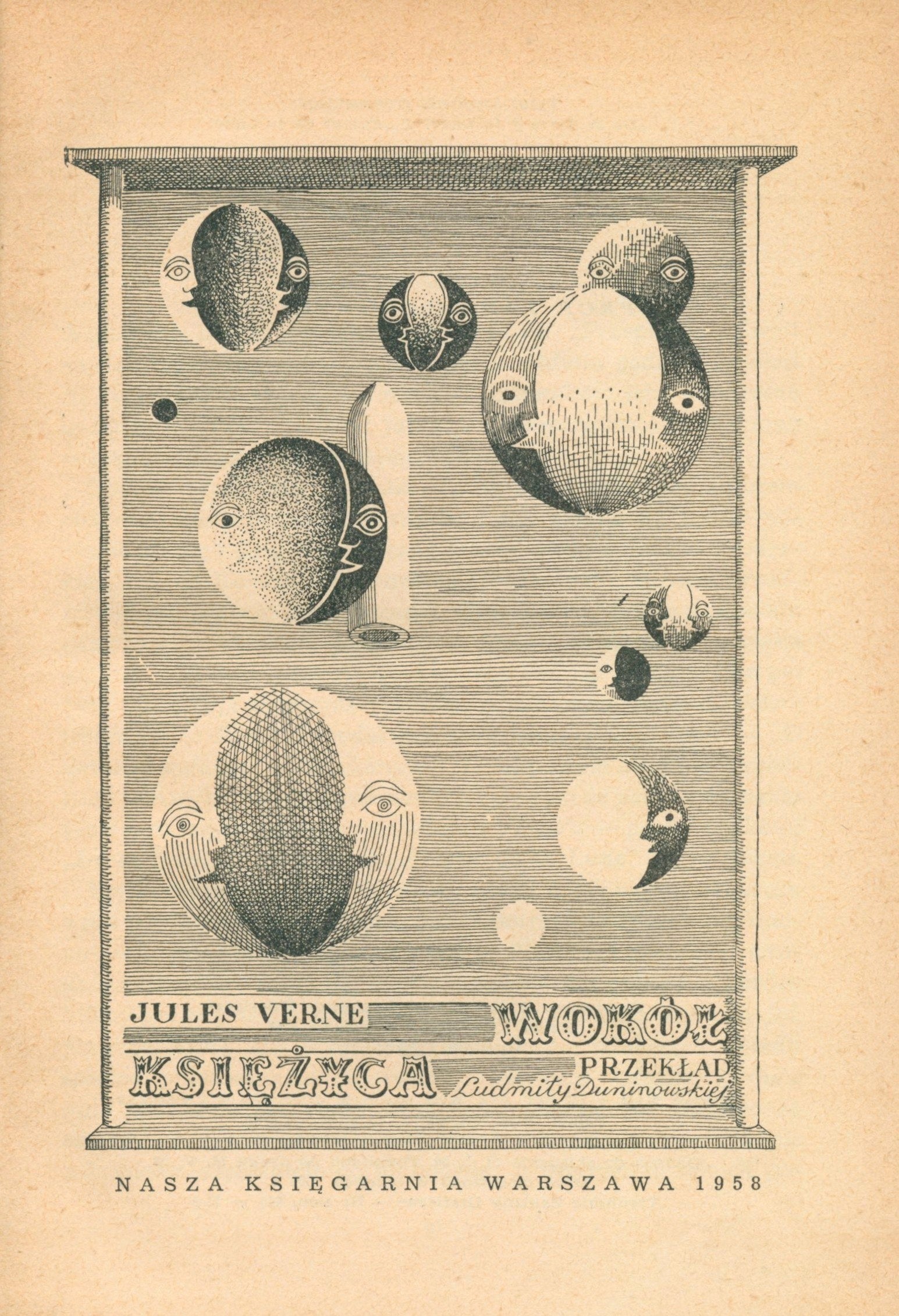 Wokół Księżyca, J. Verne [projekt okładki i ilustracje Daniel Mróz]