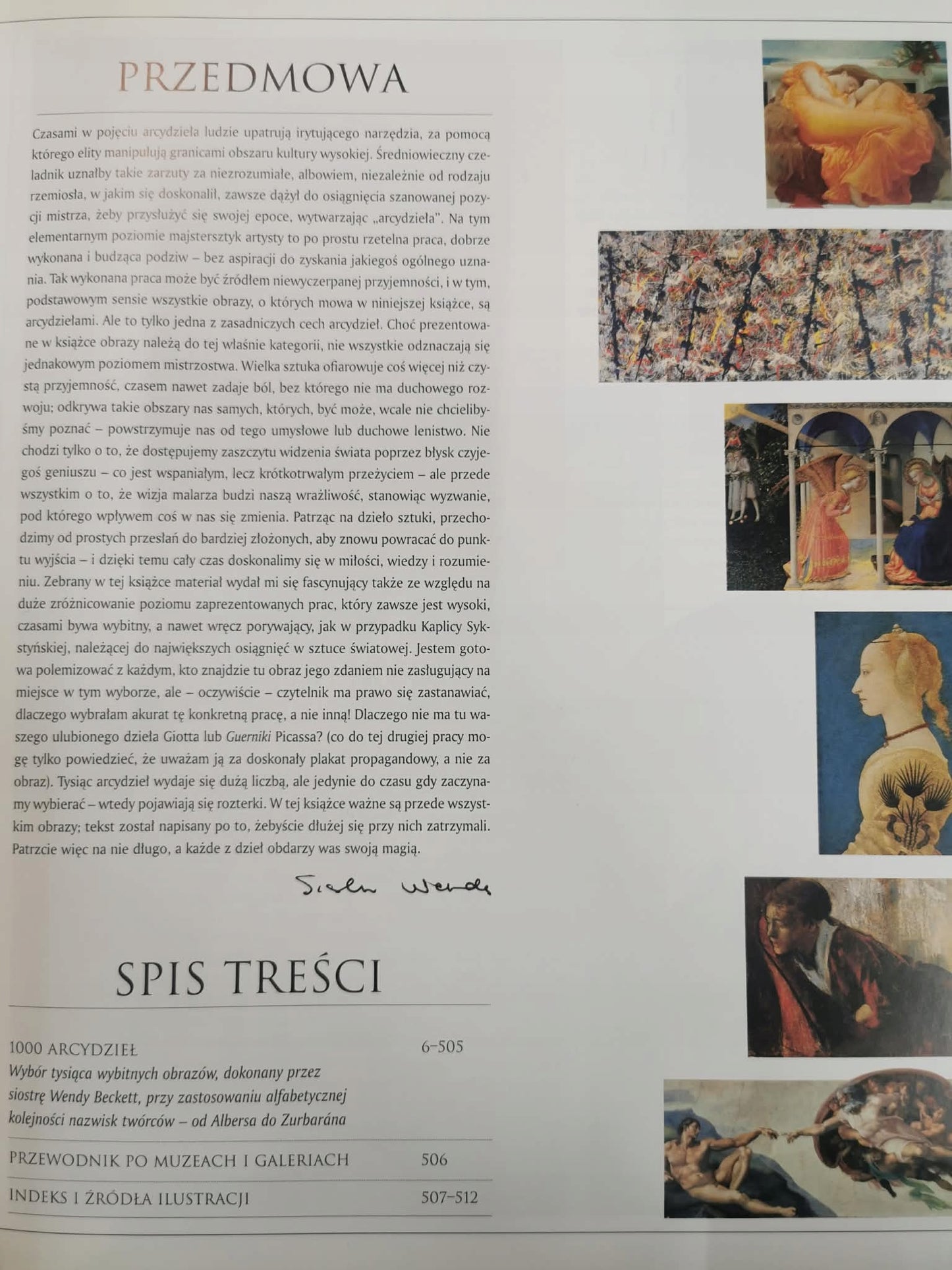 1000 arcydzieł wybrane i opisane przez siostrę Wendy Beckett