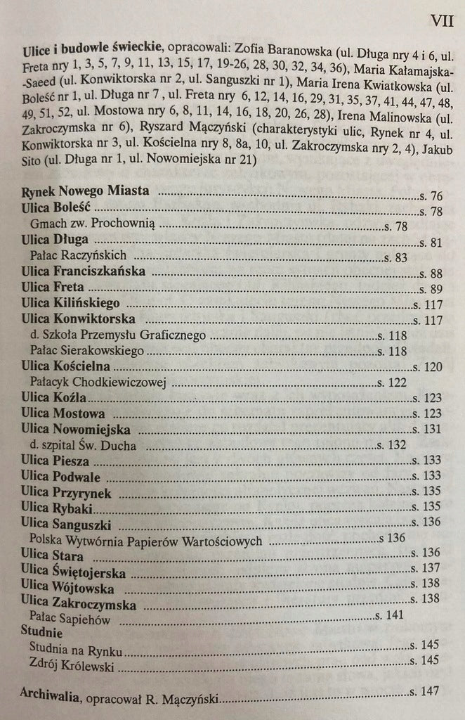 Warszawa Nowe Miasto Katalog Zabytków Sztuki