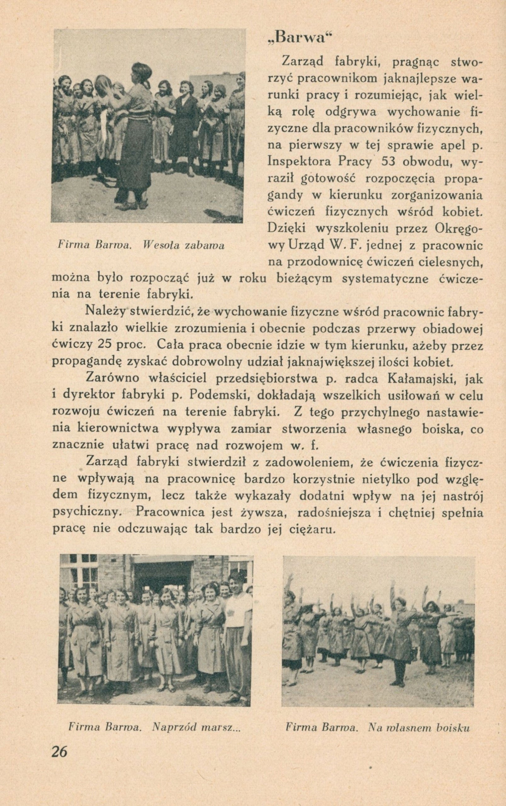 Wychowanie fizyczne kobiet w przemyśle i handlu [Poznań 1935]