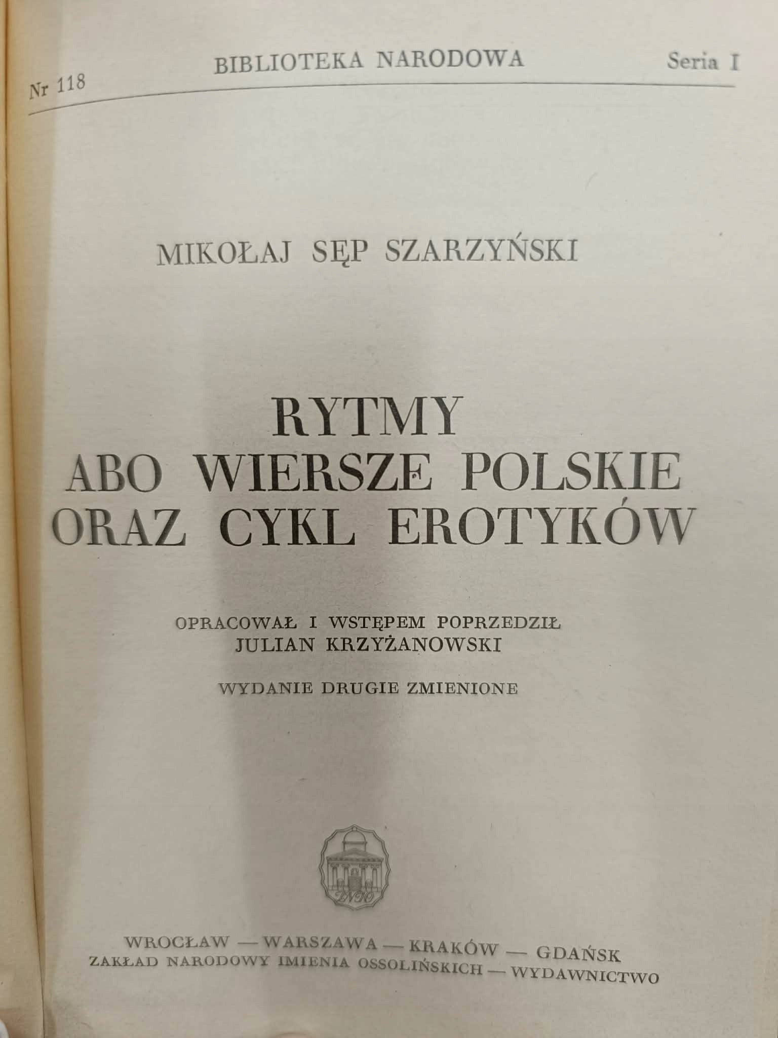 Mikołaj Sęp Szarzyński, Rytmy albo wiersze polskie [Biblioteka Narodowa]