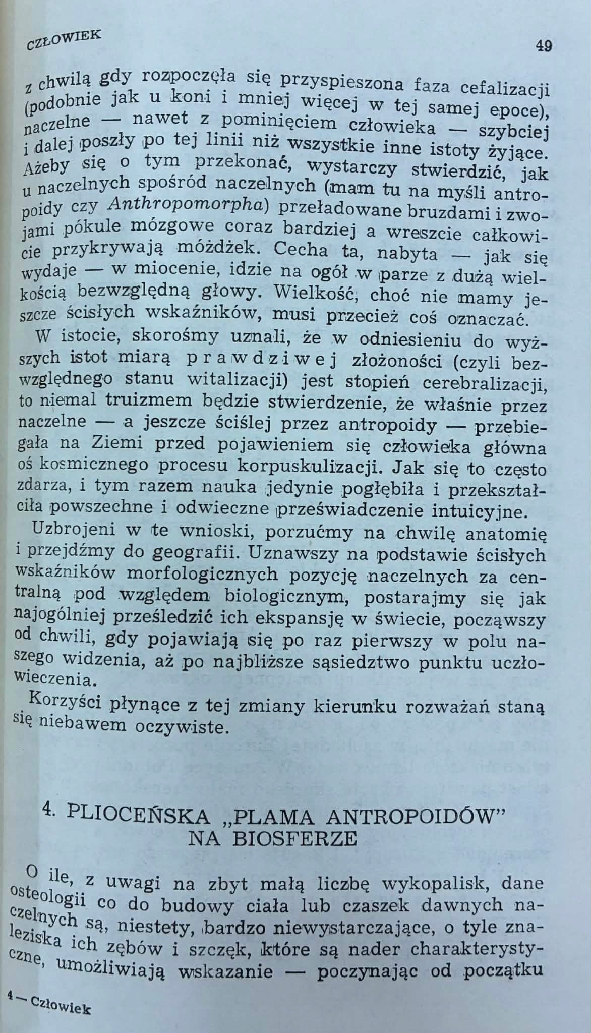 Teilhard de Chardin Tom. I-IV [Człowiek, Zarys wszechświata..., Moja...]
