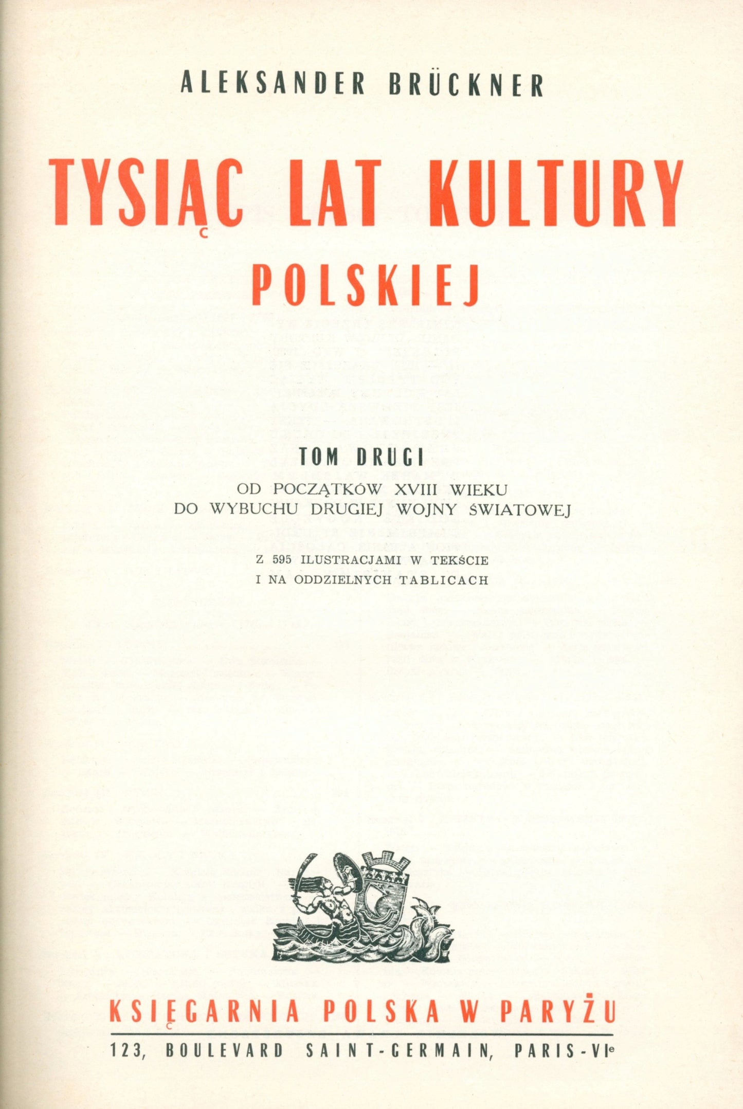 Brückner Aleksander, Tysiąc lat kultury polskiej [oprawa Jerzego Budnika]