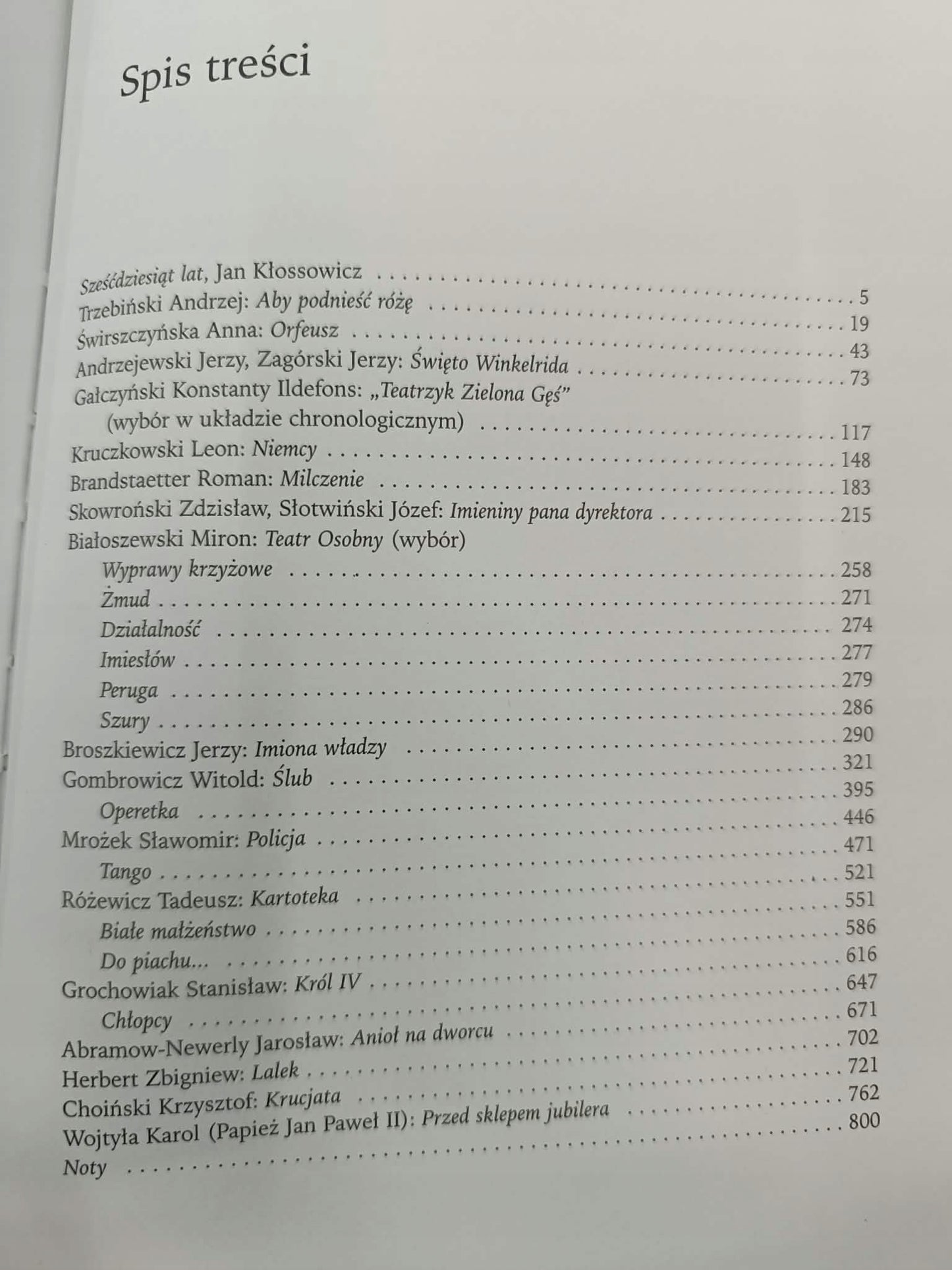 Jan Kłossowicz, Antologia dramatu polskiego, Tom 1 i 2