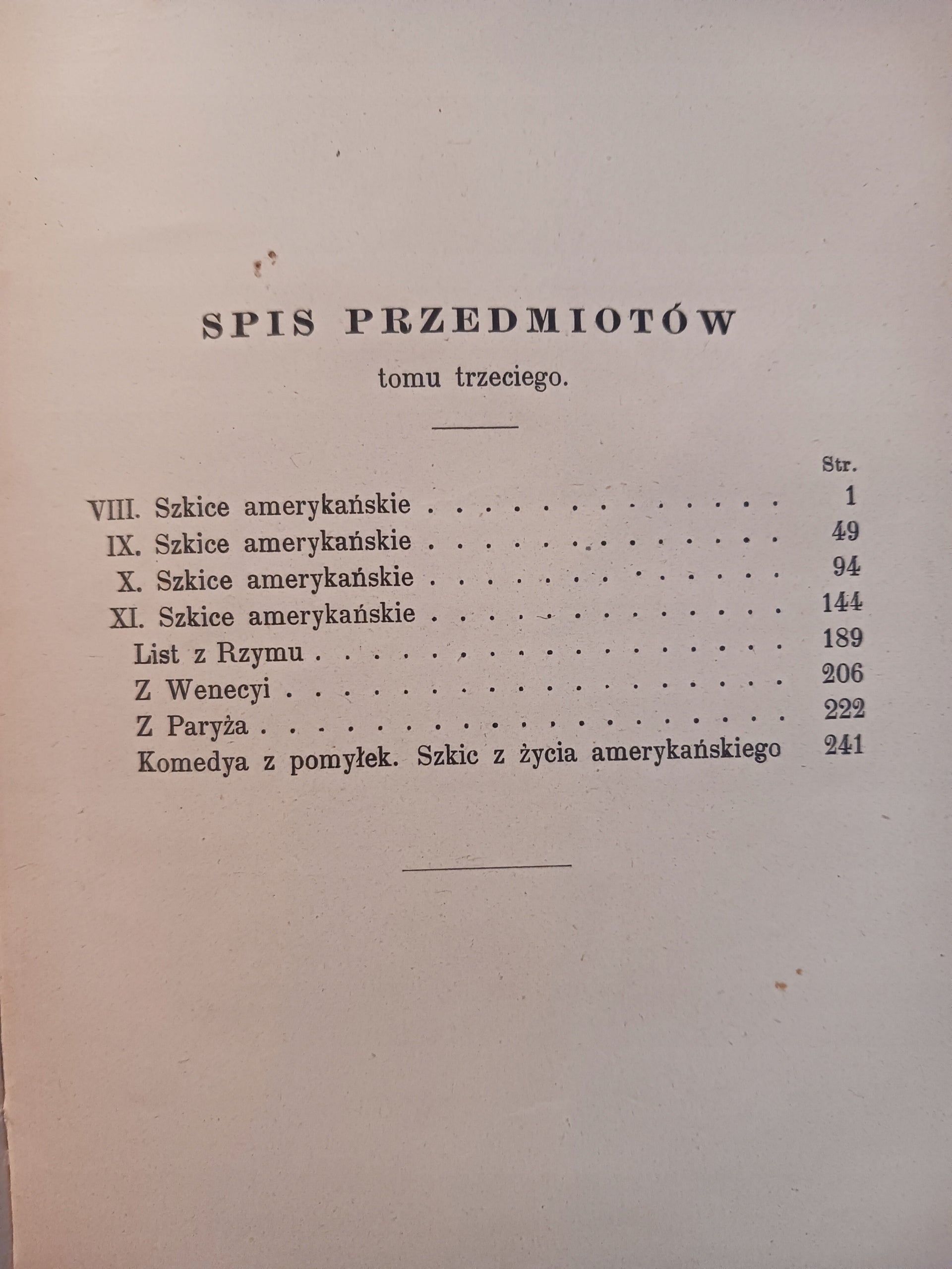 Pisma Henryka Sienkiewicza Tom III Wydanie szóste z roku 1901