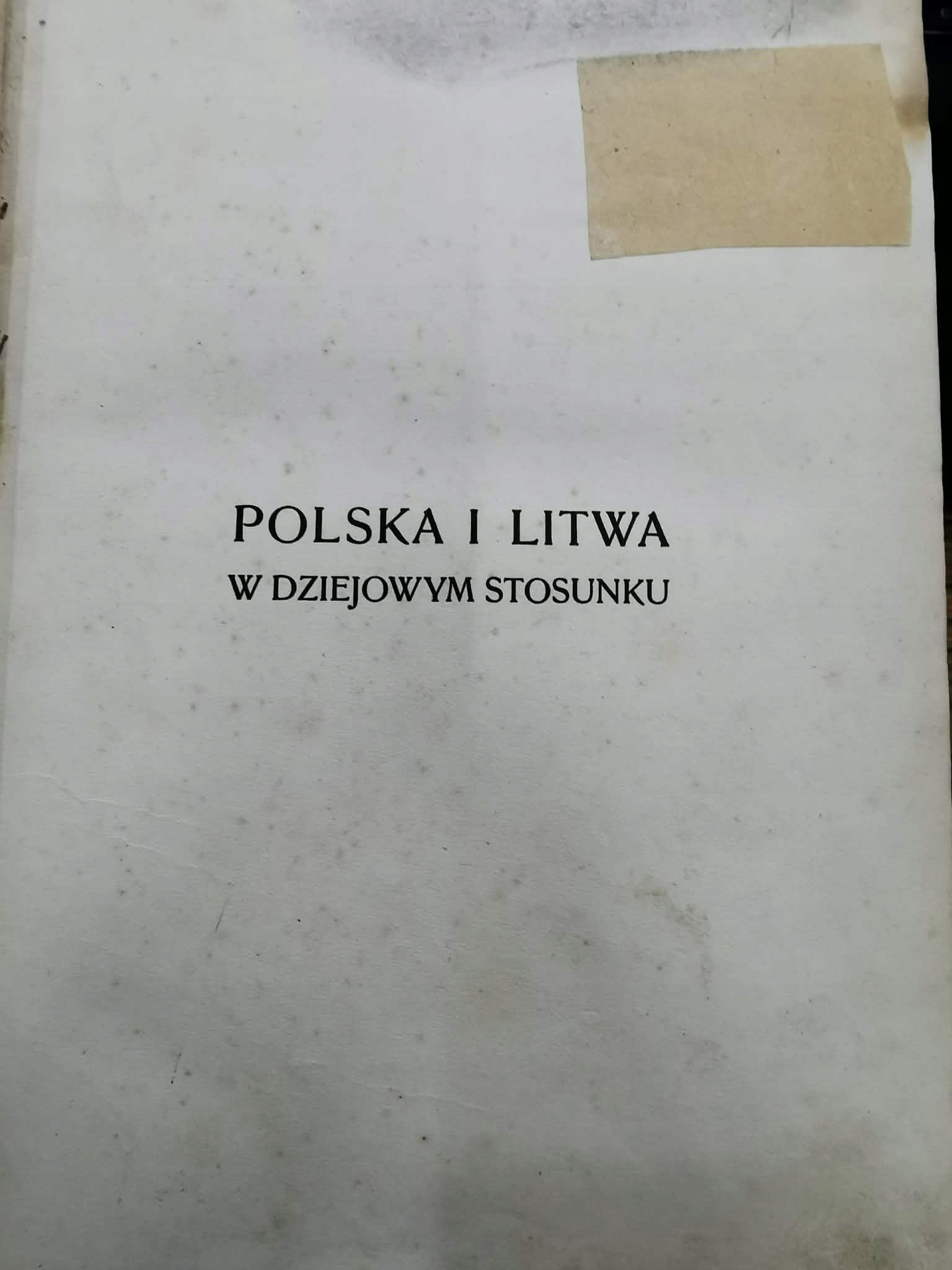 Polska i Litwa w dziejowym stosunku [Kraków 1914]