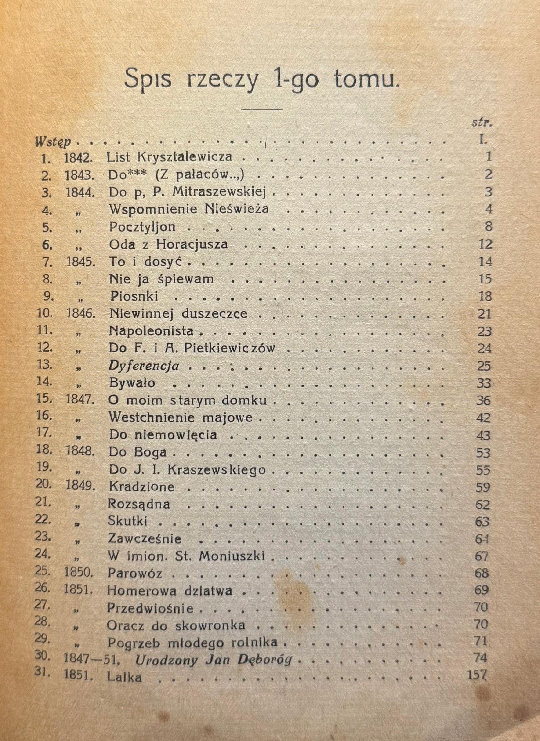 Wybór poezyj Władysława Syrokomli (Ludwika Kondratowicza) Tom I [1923]